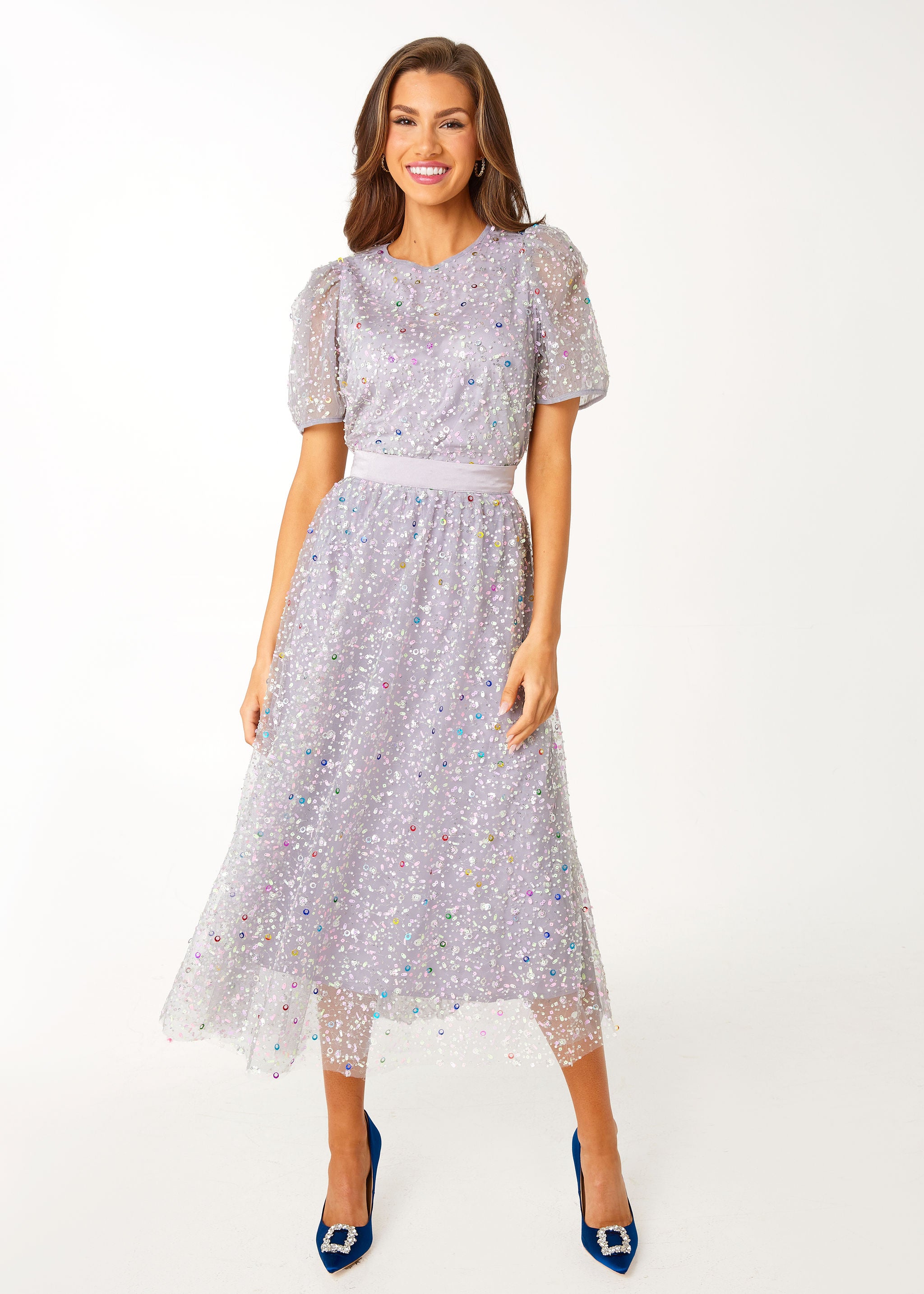 Eden Skirt Silver Confetti Tulle