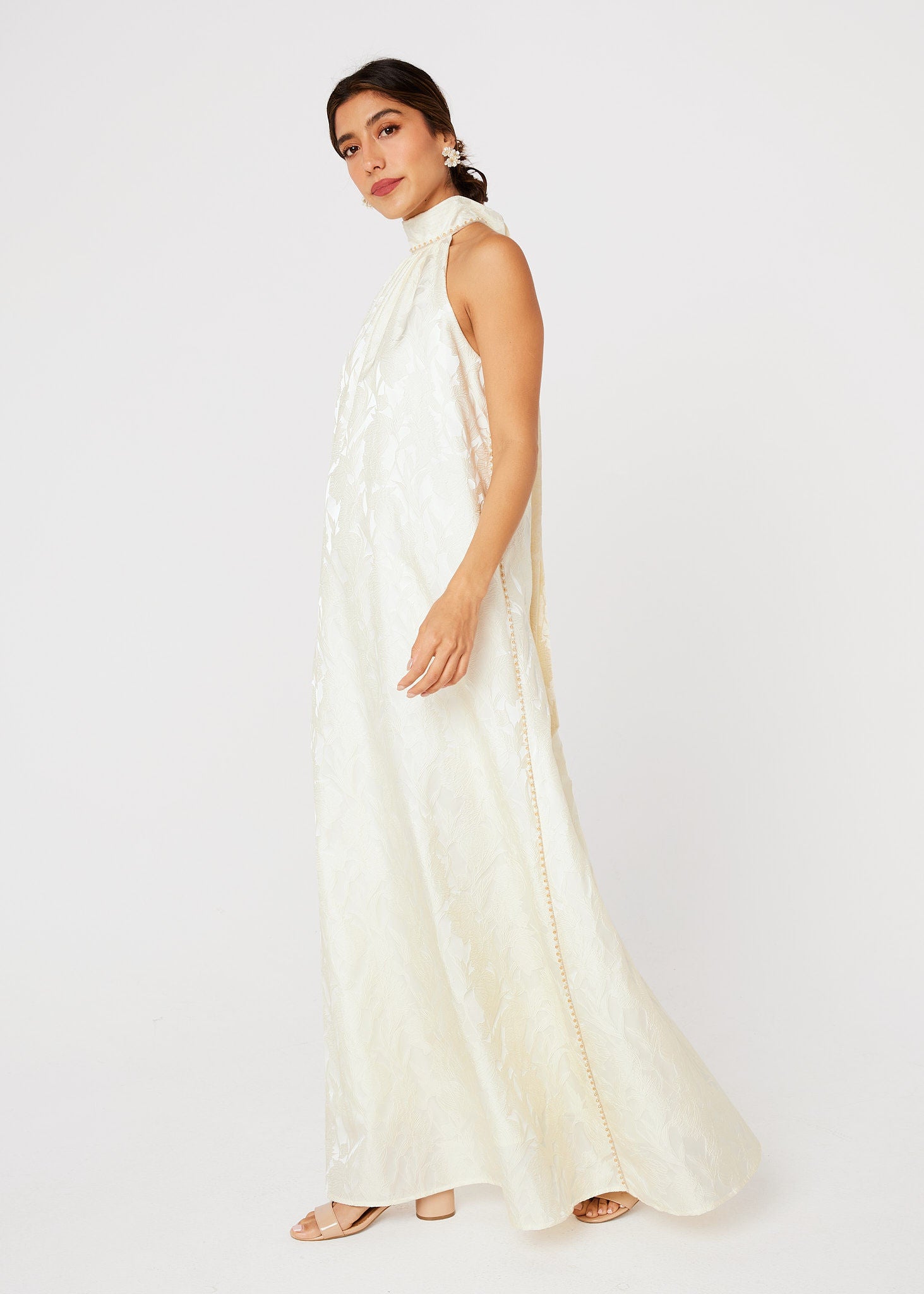 Rory Gown Ivory Garden Embossed Satin