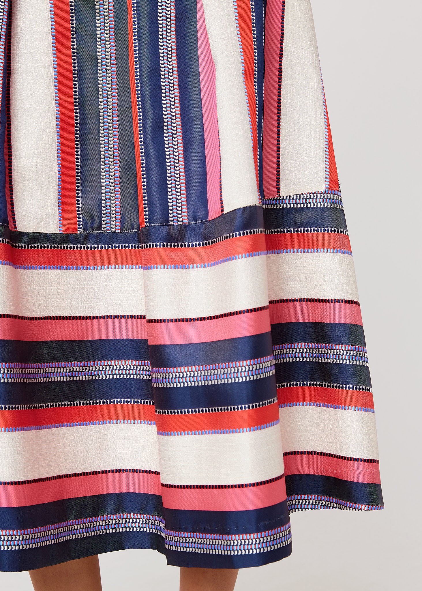 Catherine Skirt Carnation Coastal Stripe Jacquard