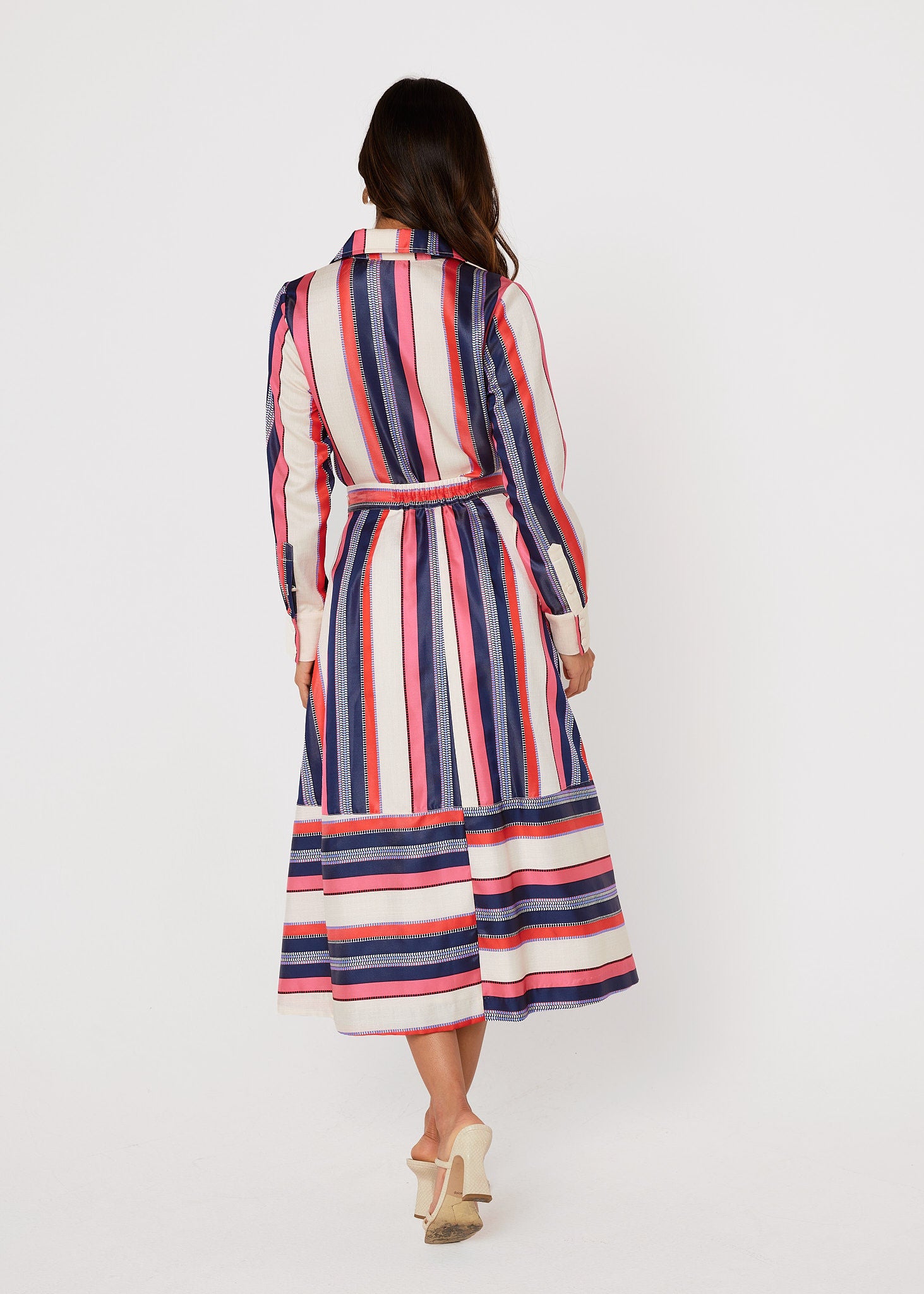 Margaret Blouse Carnation Coastal Stripe Jacquard