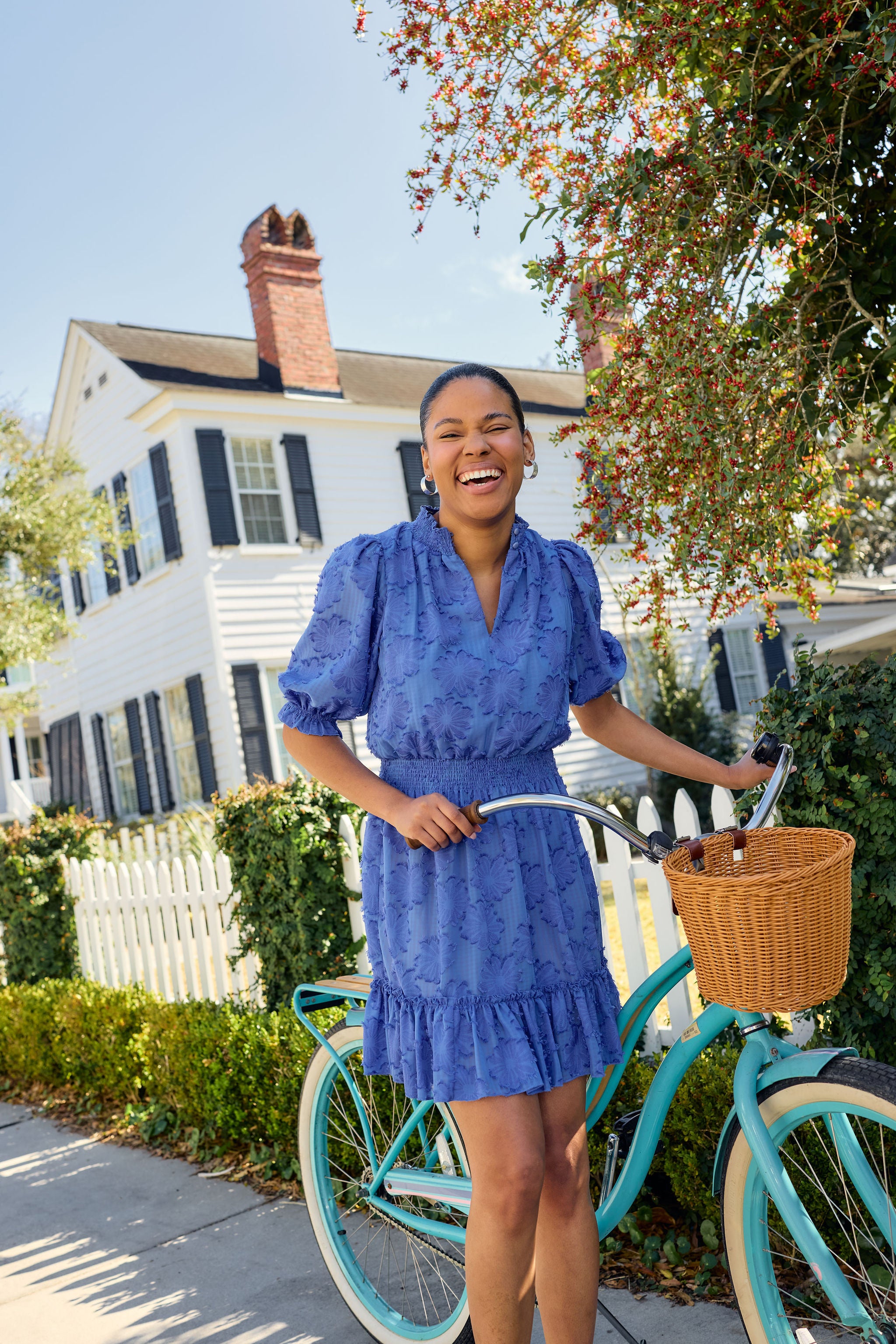 Bennett Dress Adriatic Blue Sunflower Chiffon