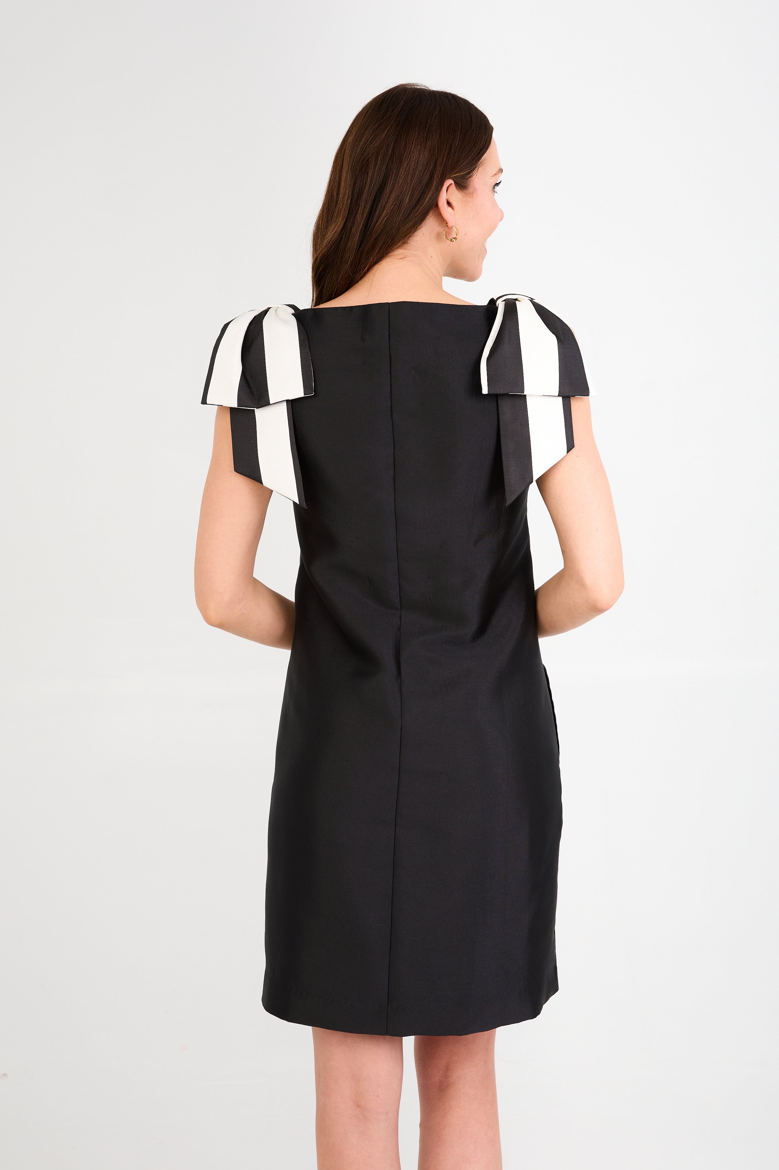 Meredith Dress Black and White Mikado