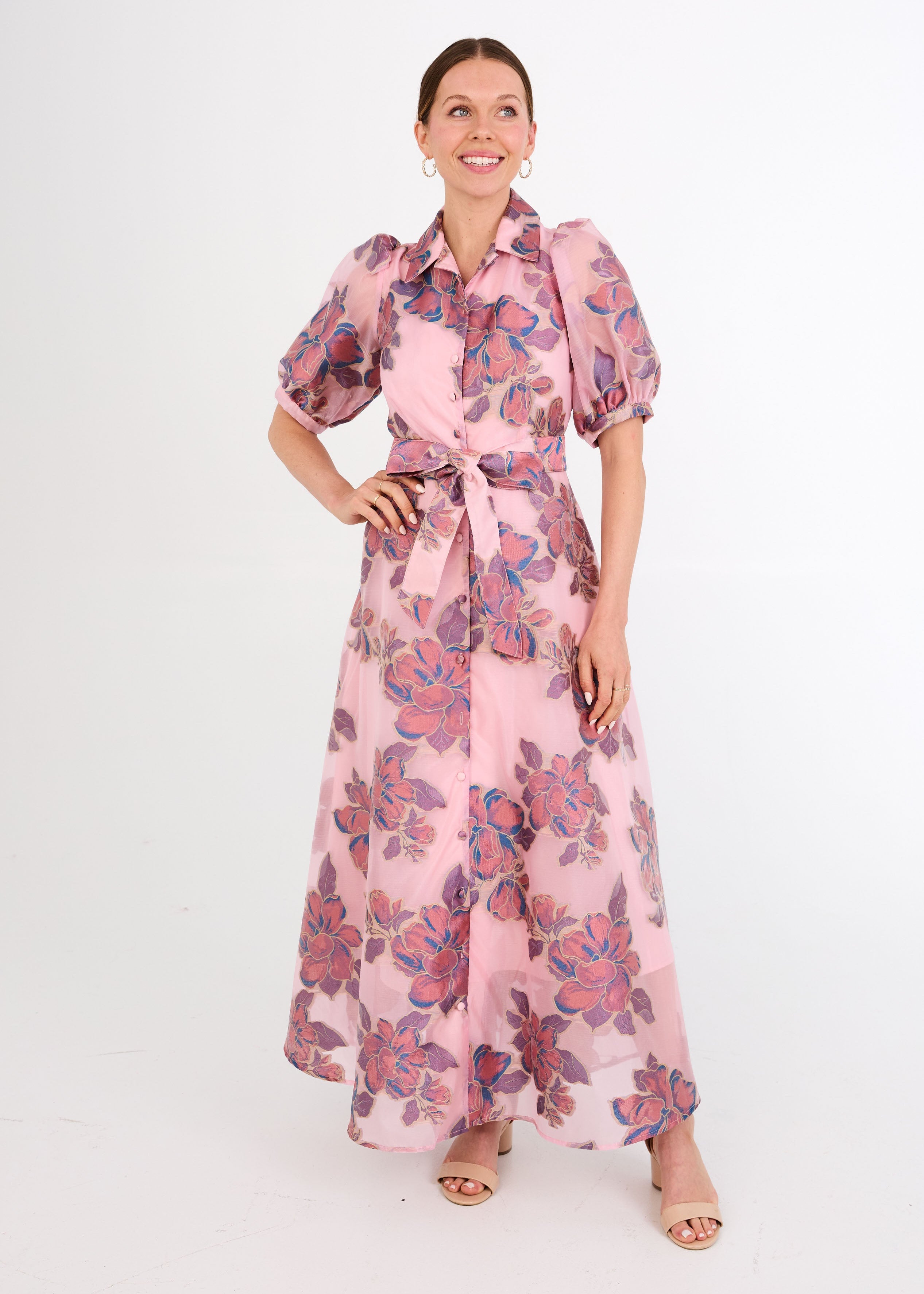 Charlotte Gown Pink Peony Organza