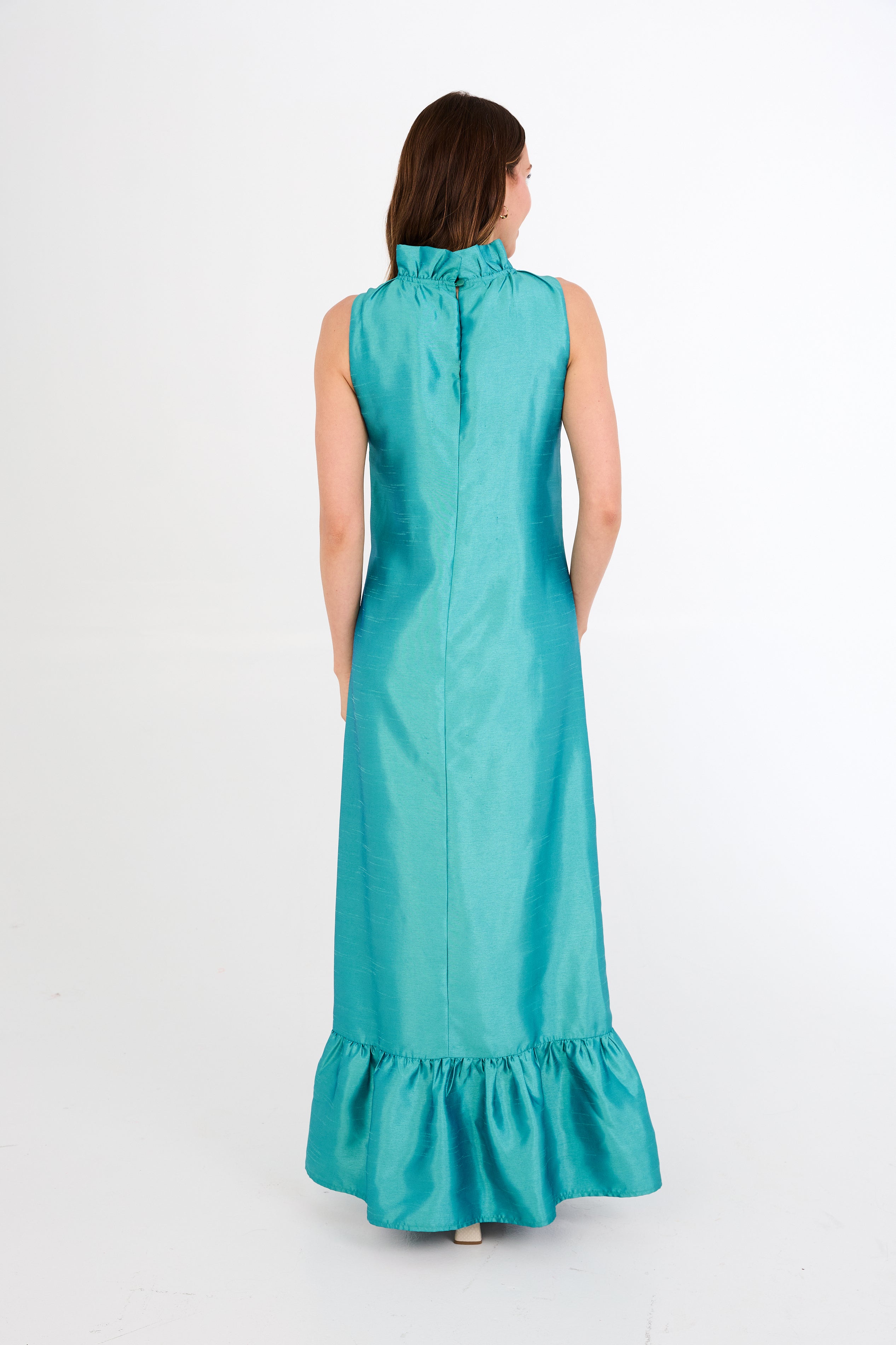 Camille Gown Teal Dupioni