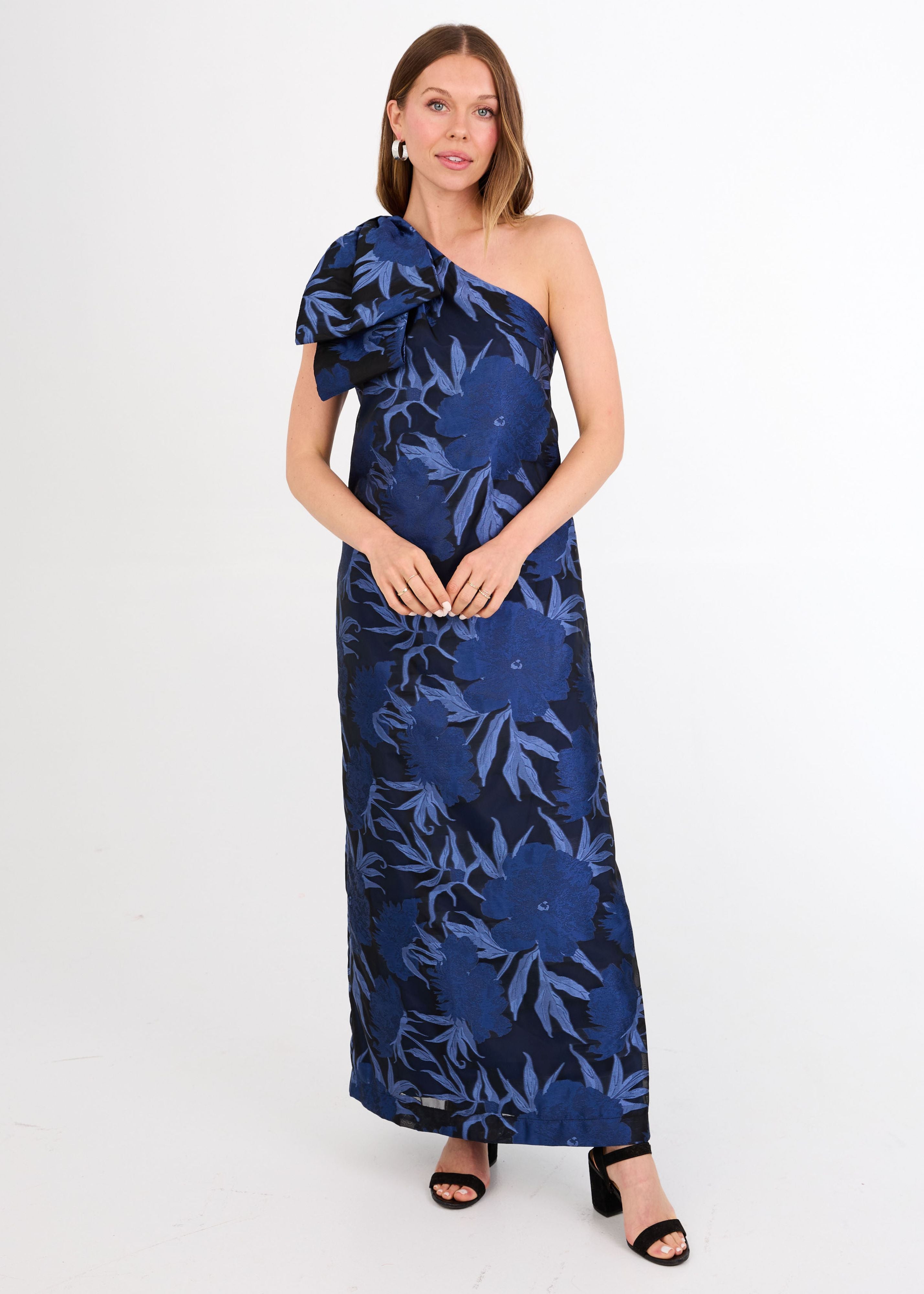 Cassie Gown Royal Blue Pansy Vine Organza