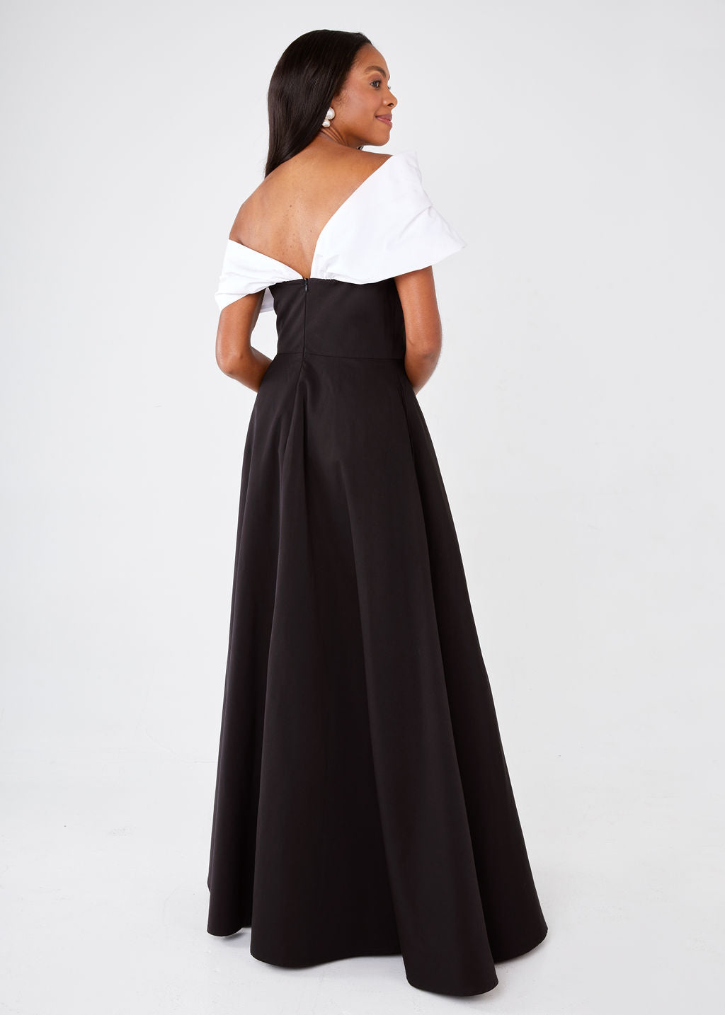 Amelia Gown Black and White Faille
