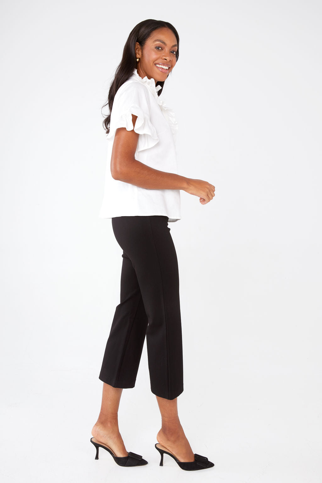 Sadie Top White Cotton Sateen