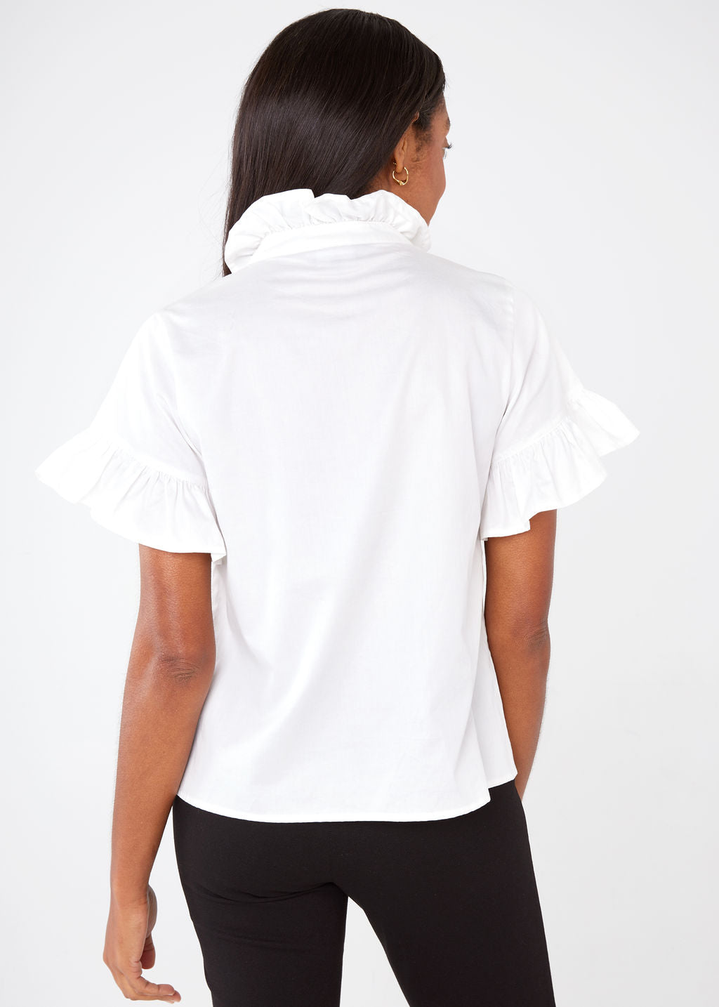 Sadie Top White Cotton Sateen