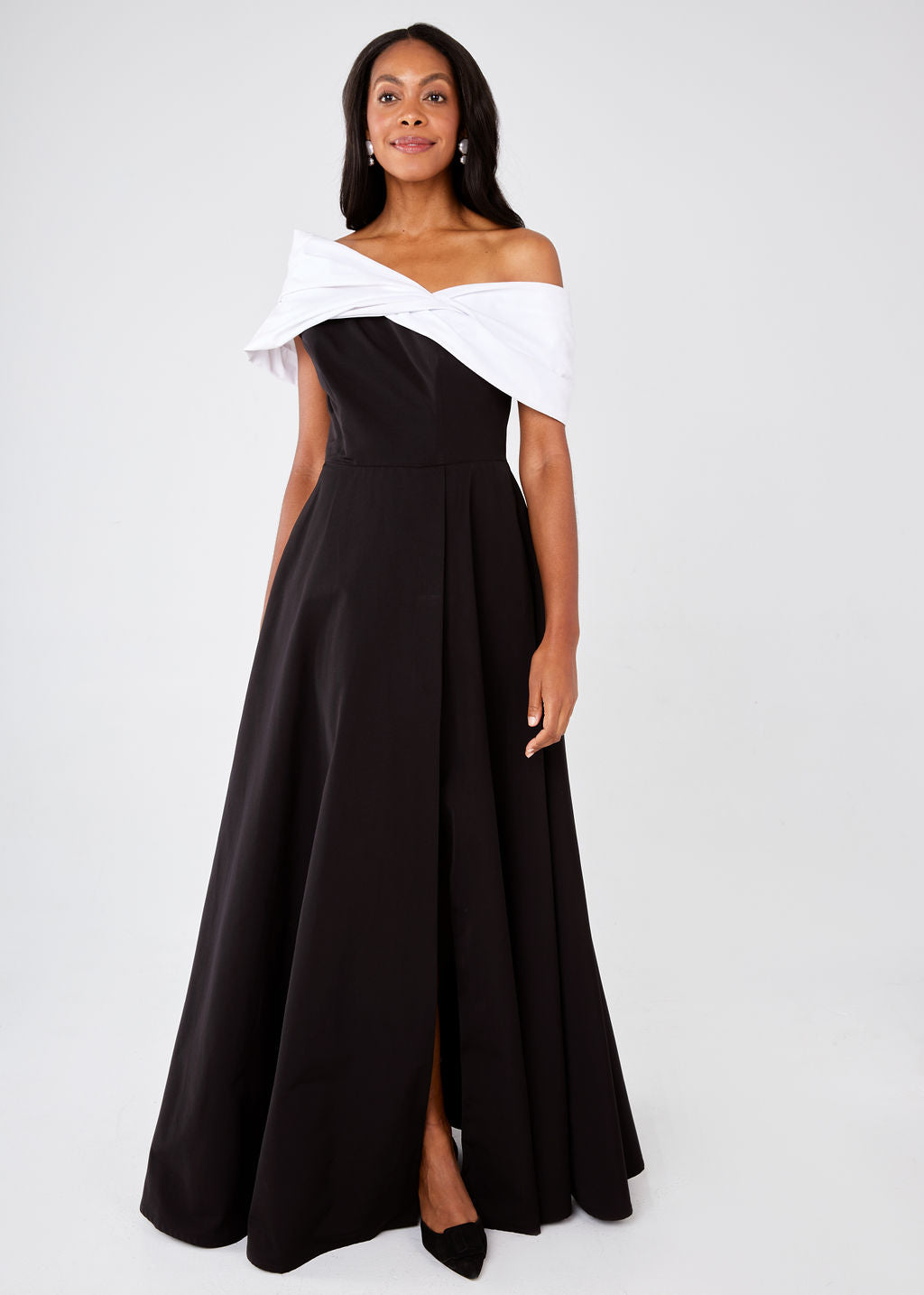 Amelia Gown Black and White Faille XXL / Black Amelia Gown Black and White Faille XXL / Black
