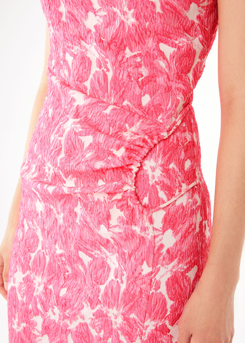 Stefanie Dress Hot Pink Hibiscus Jacquard