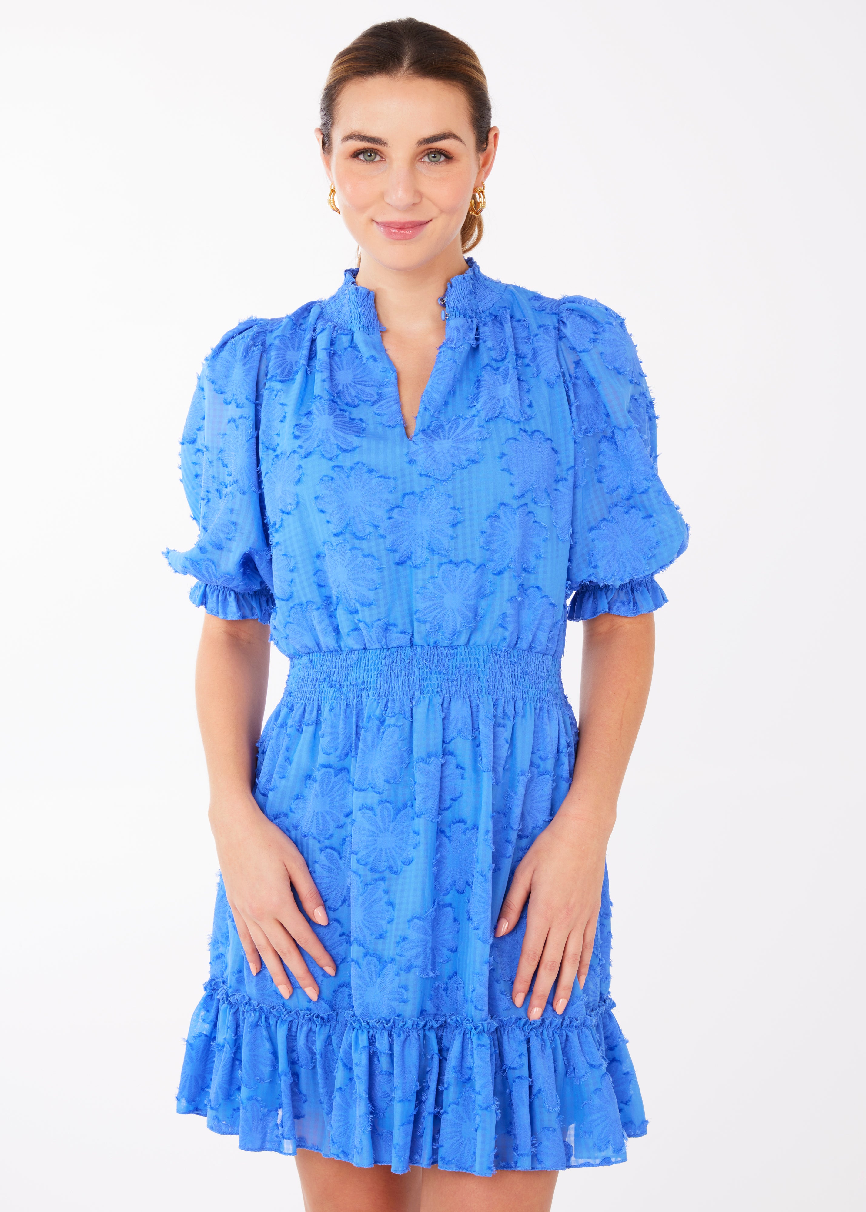 Bennett Dress Adriatic Blue Sunflower Chiffon