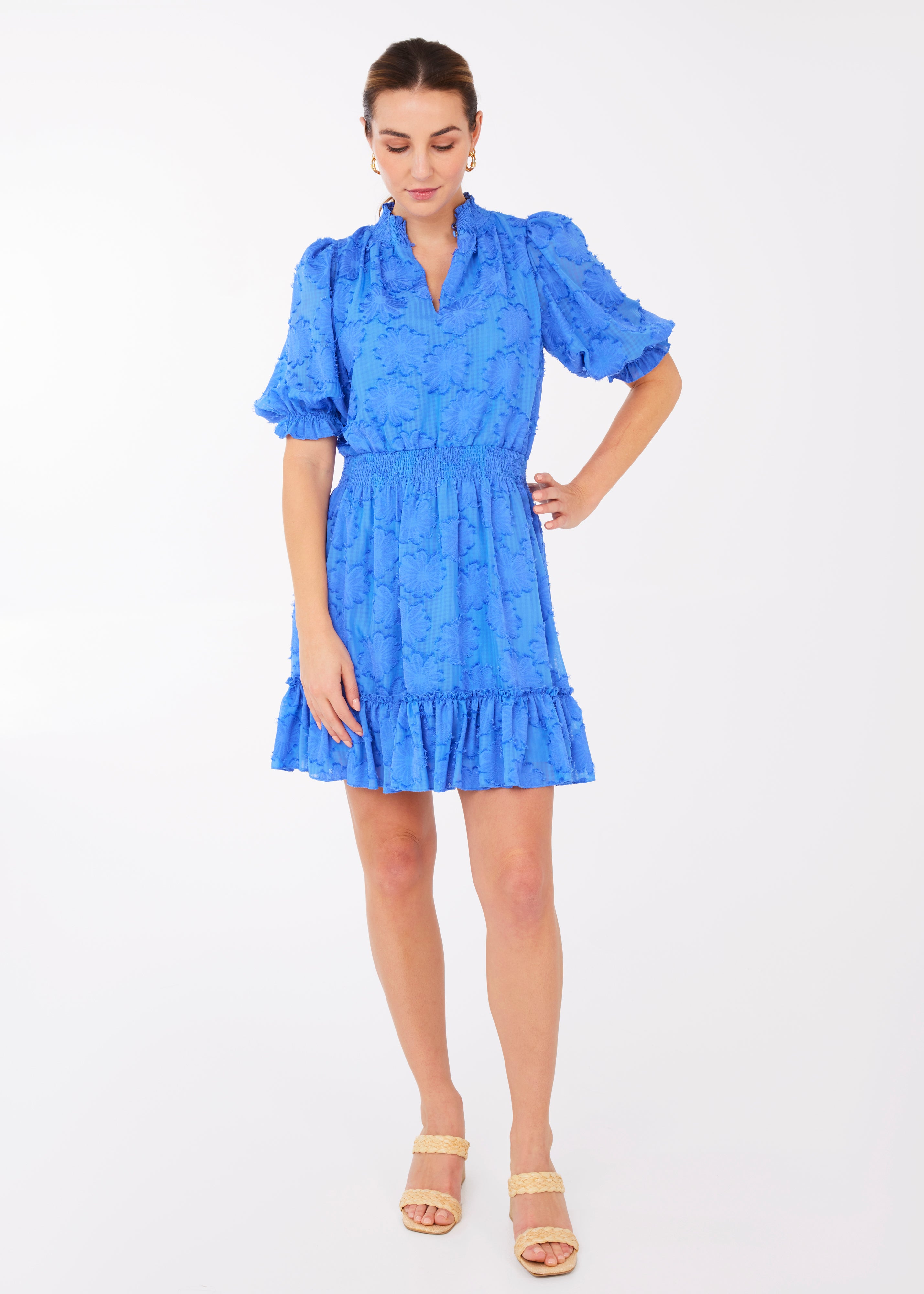 Bennett Dress Adriatic Blue Sunflower Chiffon