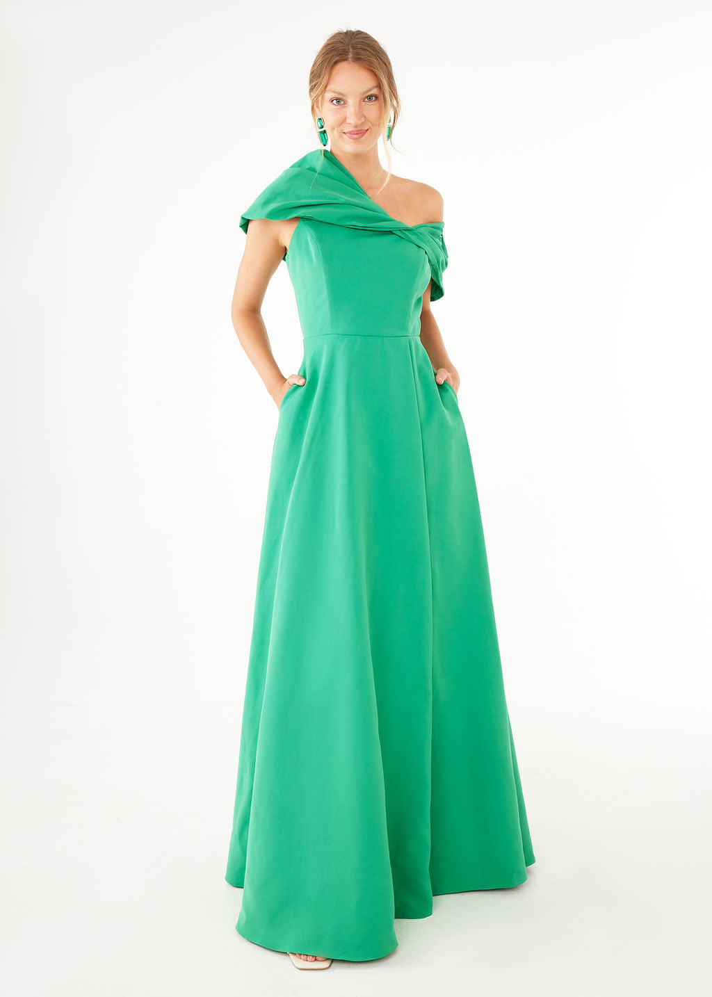 Amelia Gown Kelly Green Faille