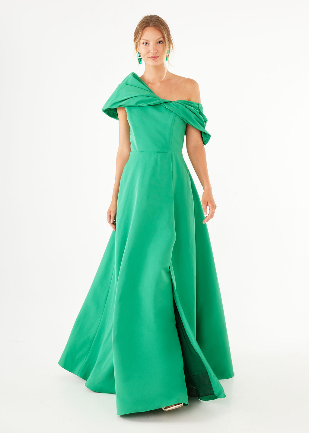 Amelia Gown Kelly Green Faille