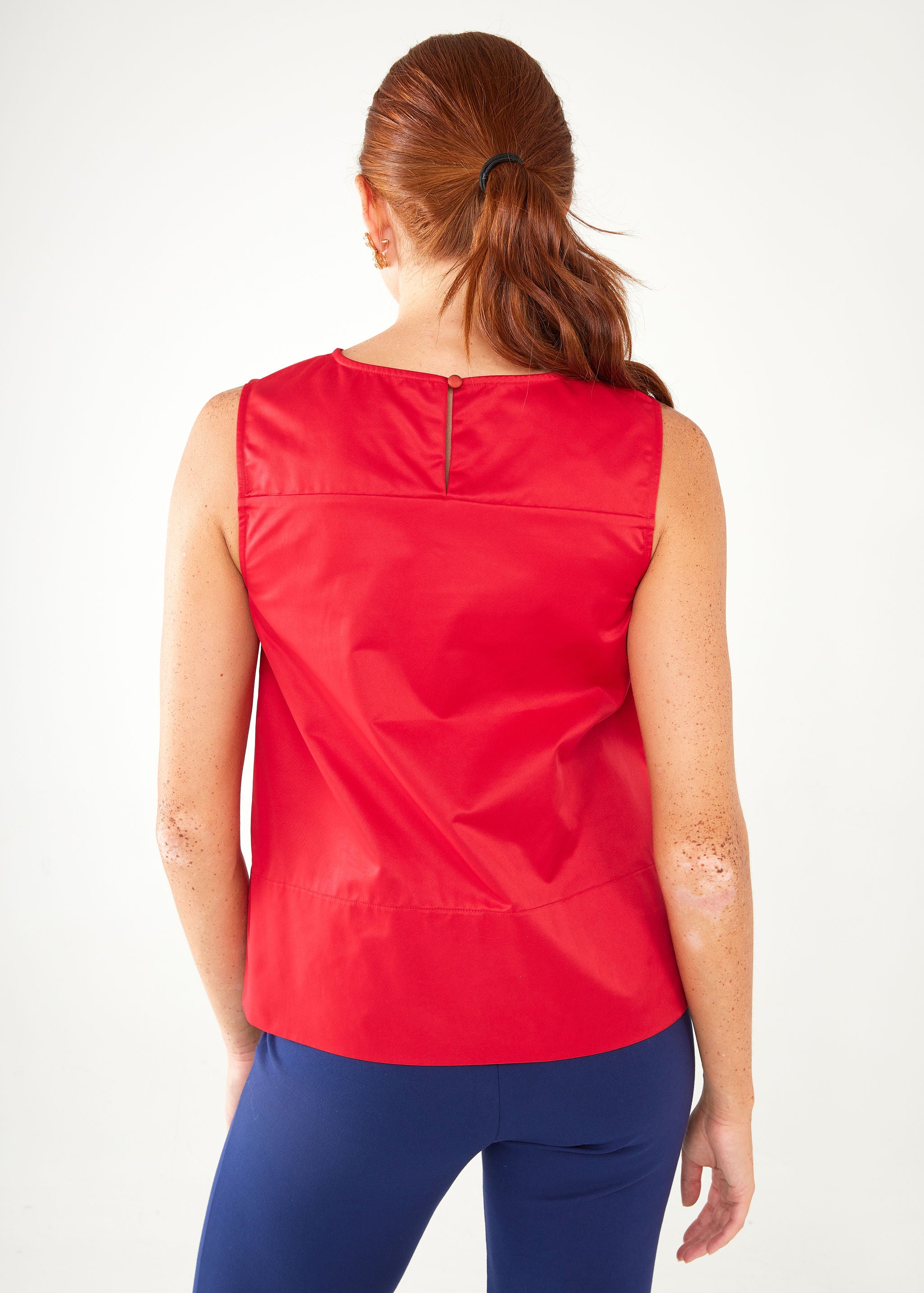 Zoe Top Red Duchess Satin