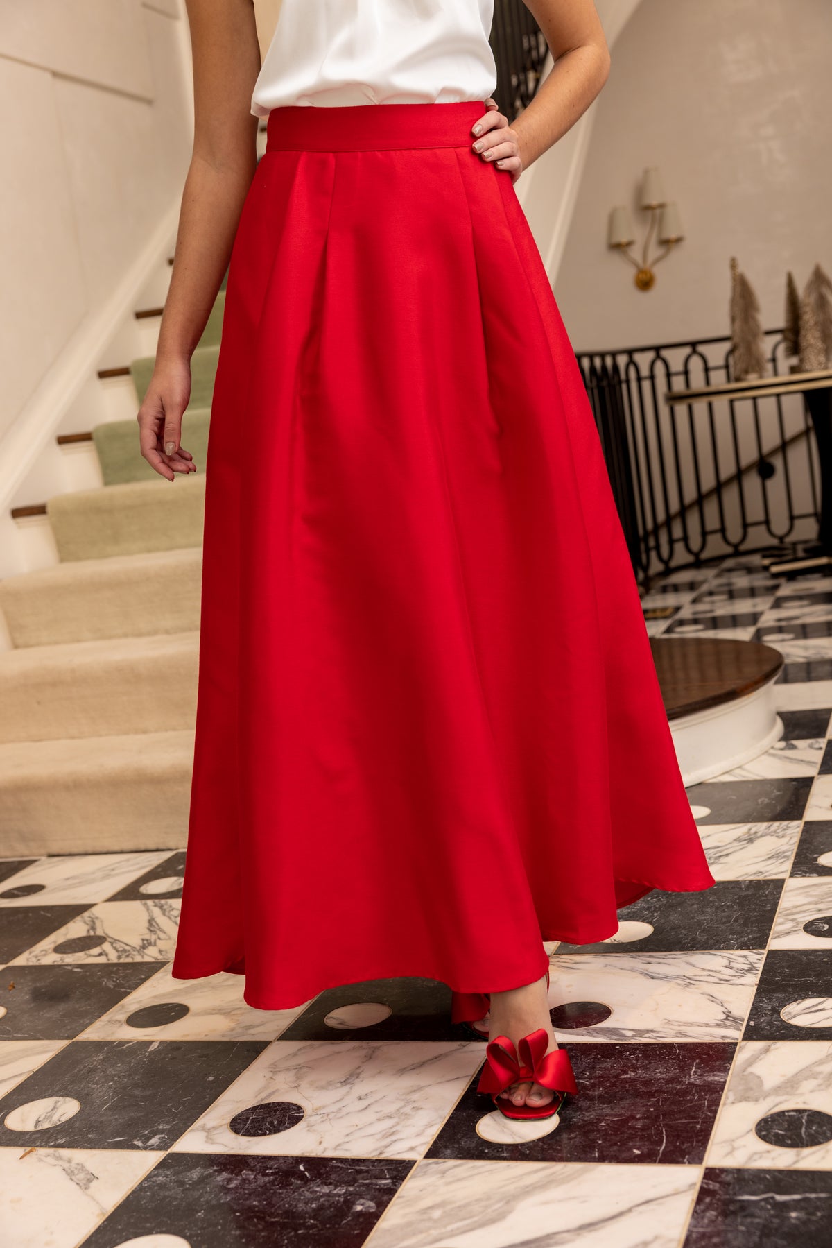 Olivia Skirt Red Mikado