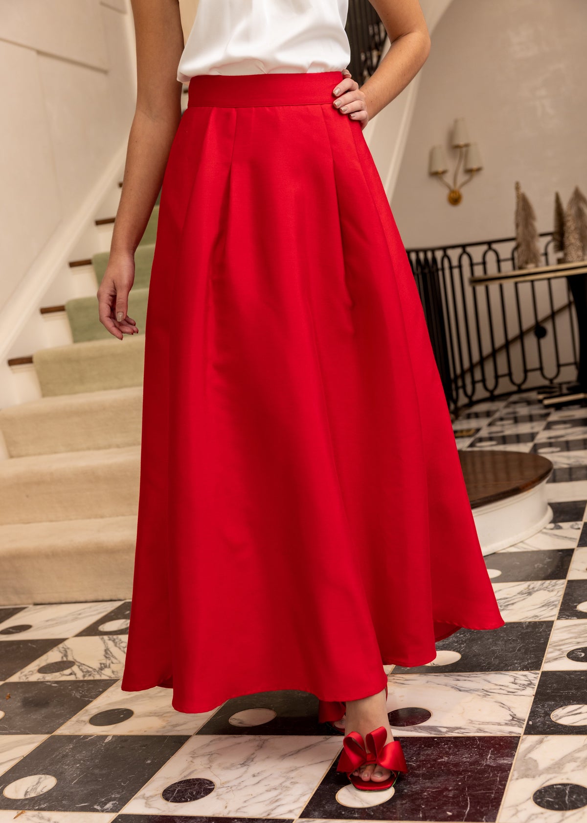 Olivia Skirt Red Mikado