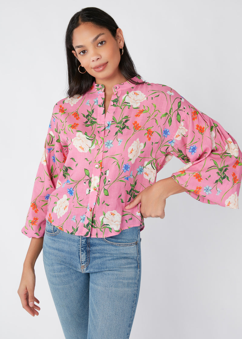 Audra Top Tossed Floral Pink
