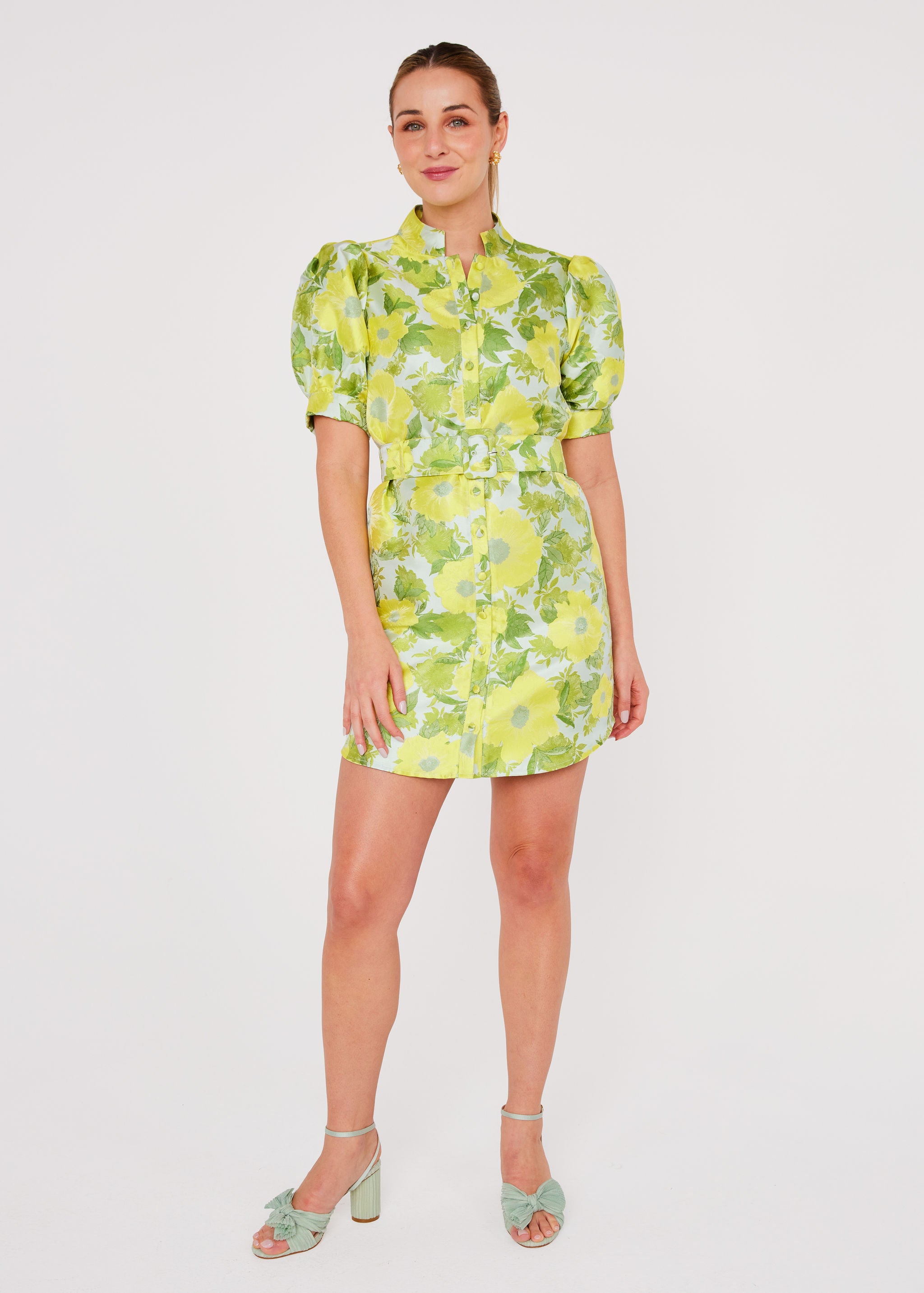 Georgina Dress Citron Garden Jacquard