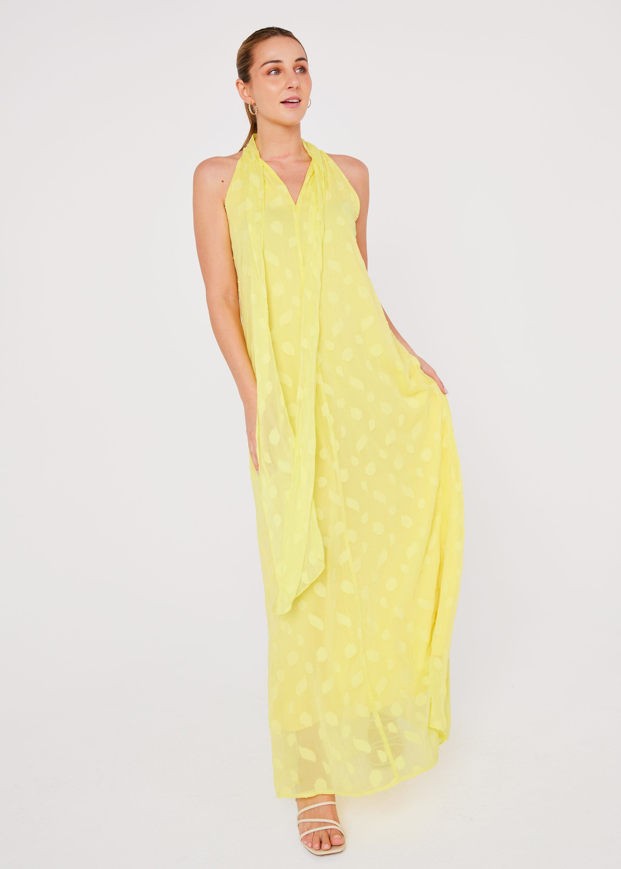 Rory Gown Lemon Leaf Chiffon
