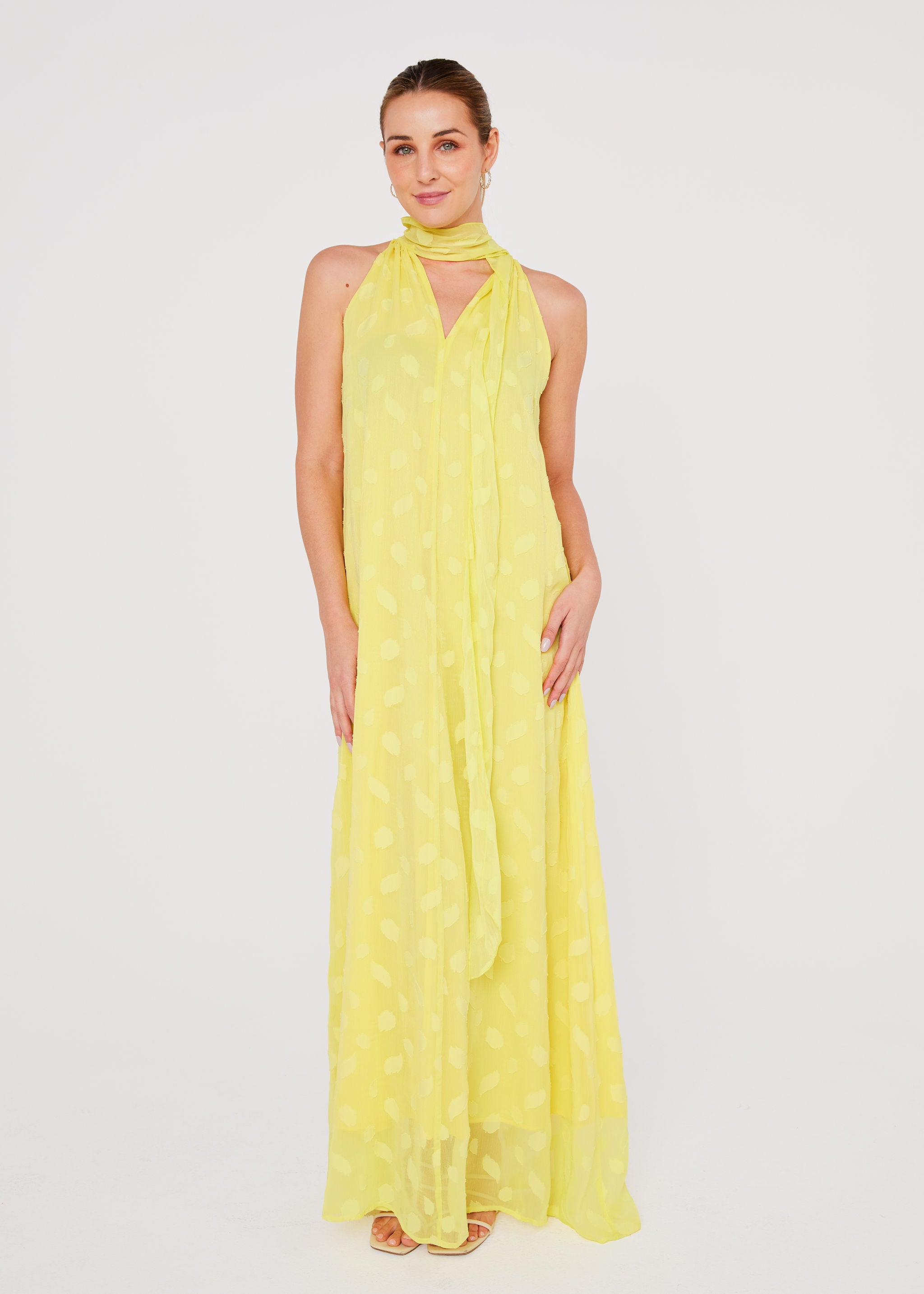 Rory Gown Lemon Leaf Chiffon