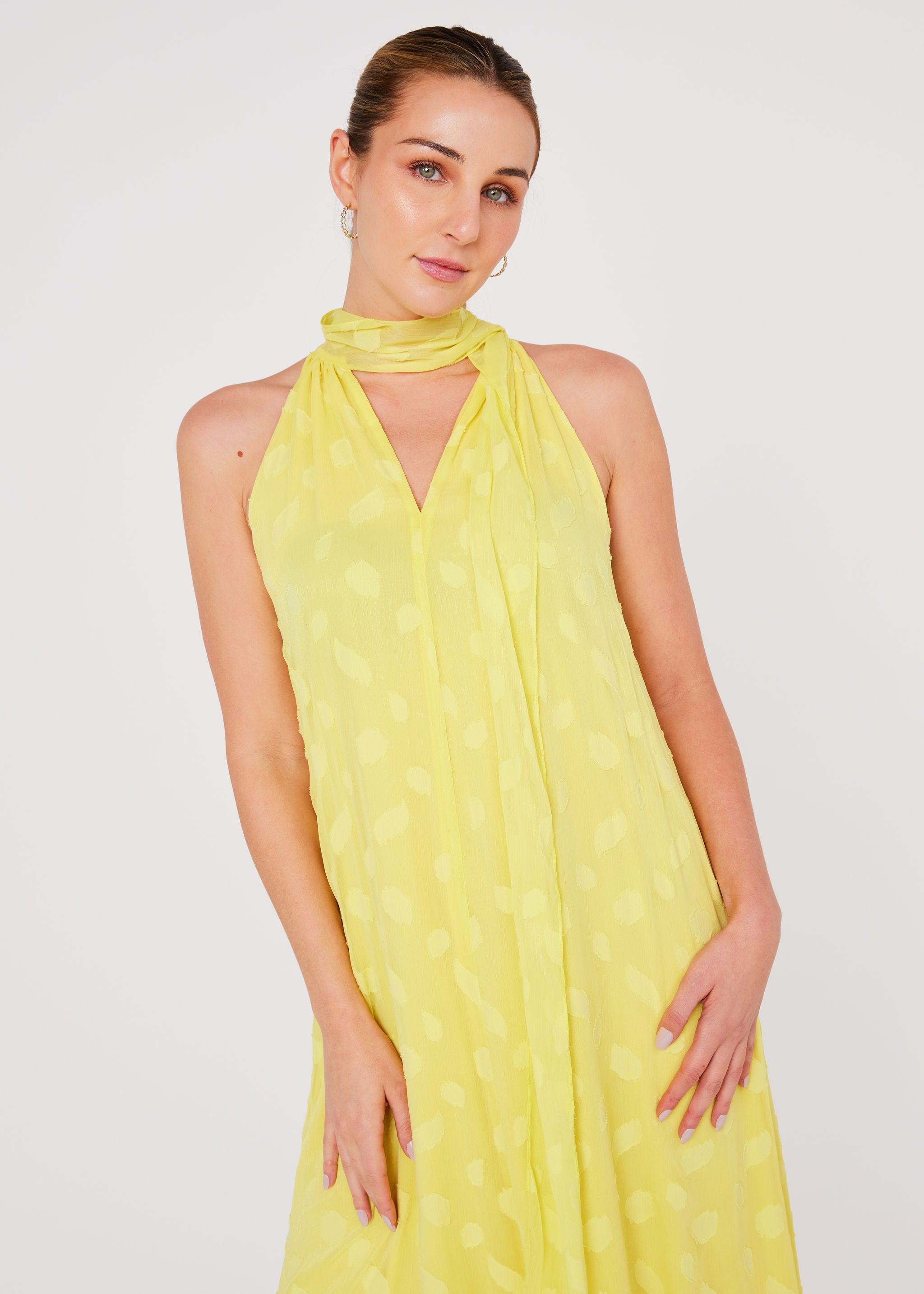 Rory Gown Lemon Leaf Chiffon