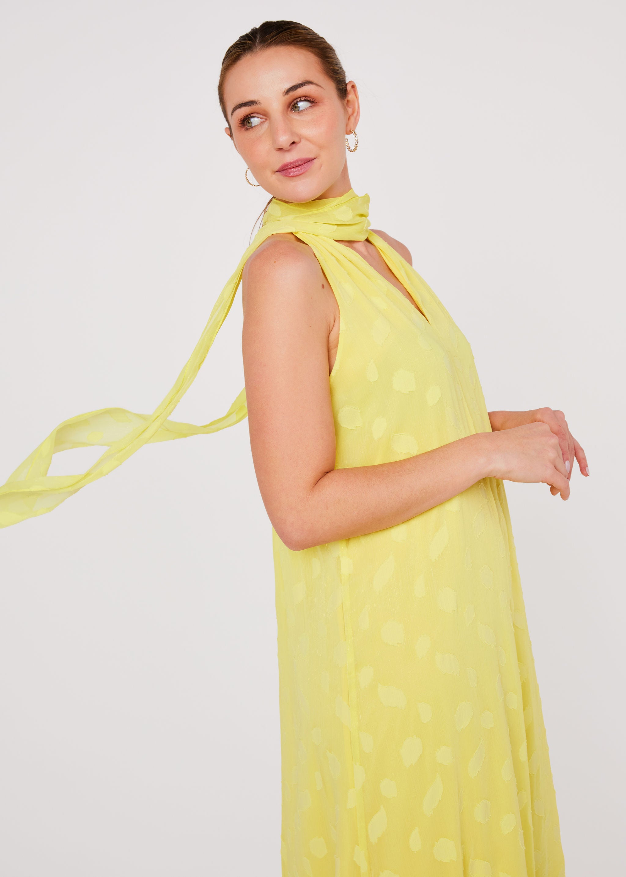 Rory Gown Lemon Leaf Chiffon