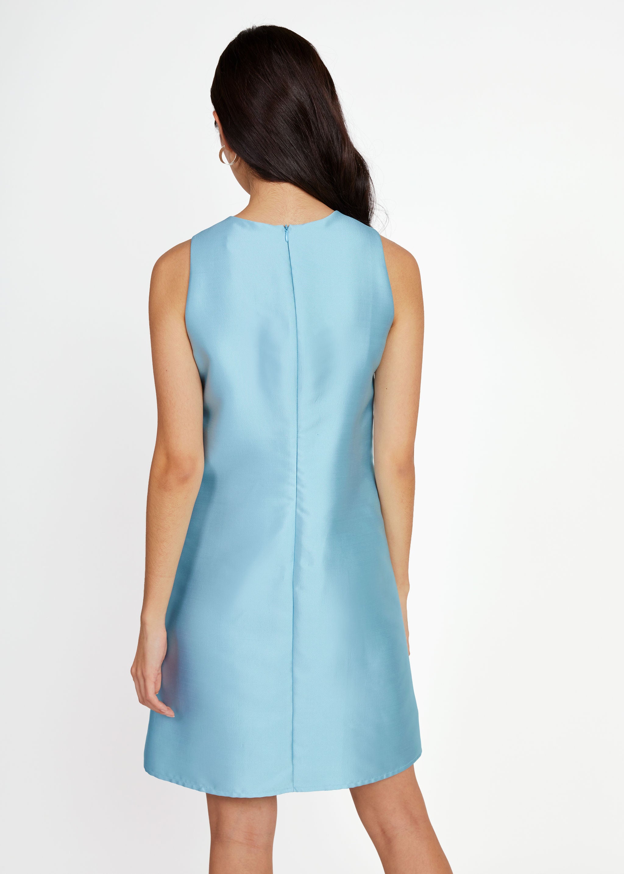 Hannah Mini Dress Sky Blue Mikado