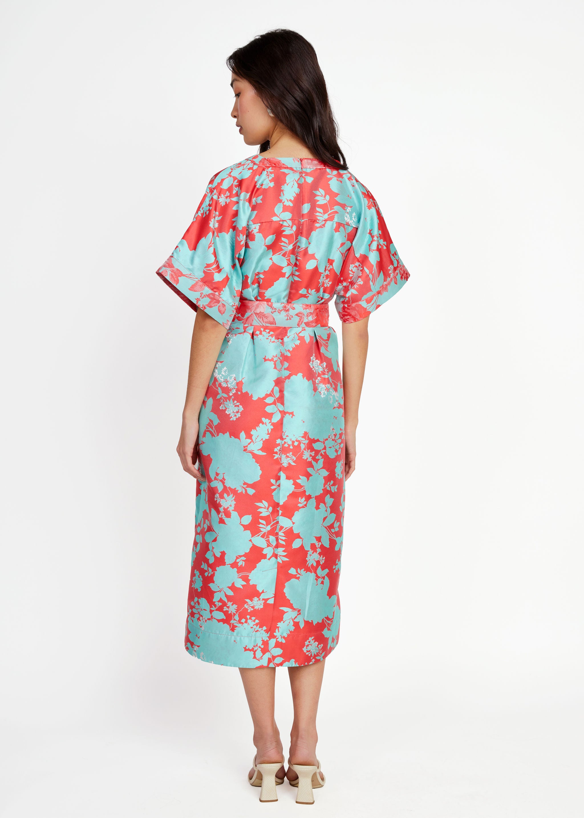 Evelyn Dress Red Briar Bloom Jacquard