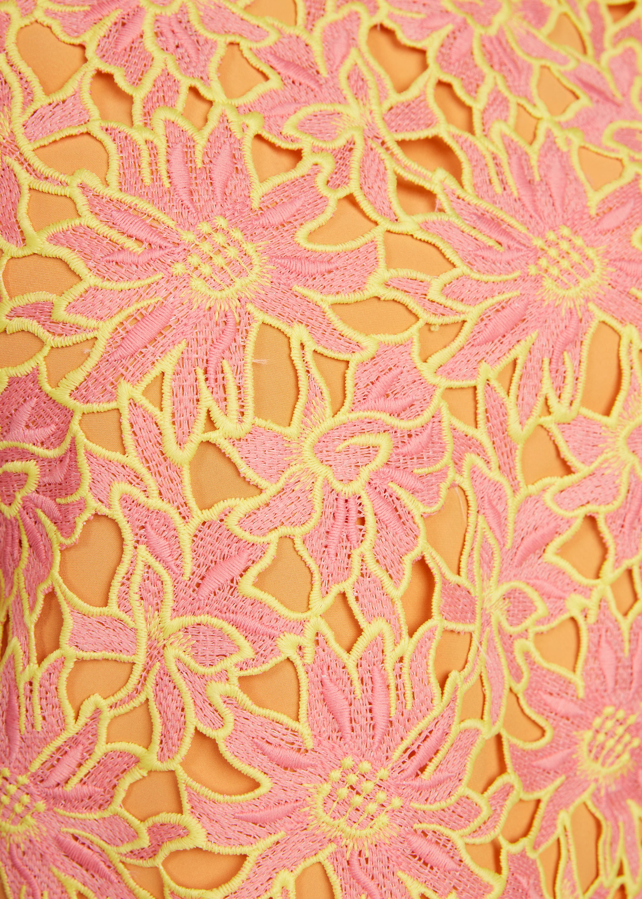 Clara Dress Orange Sunflower Lace