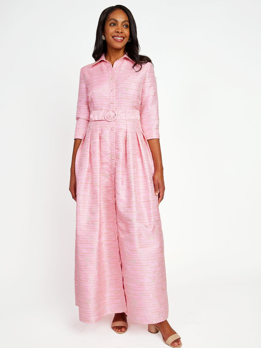 Cecilia Gown Pink Textured Dupioni