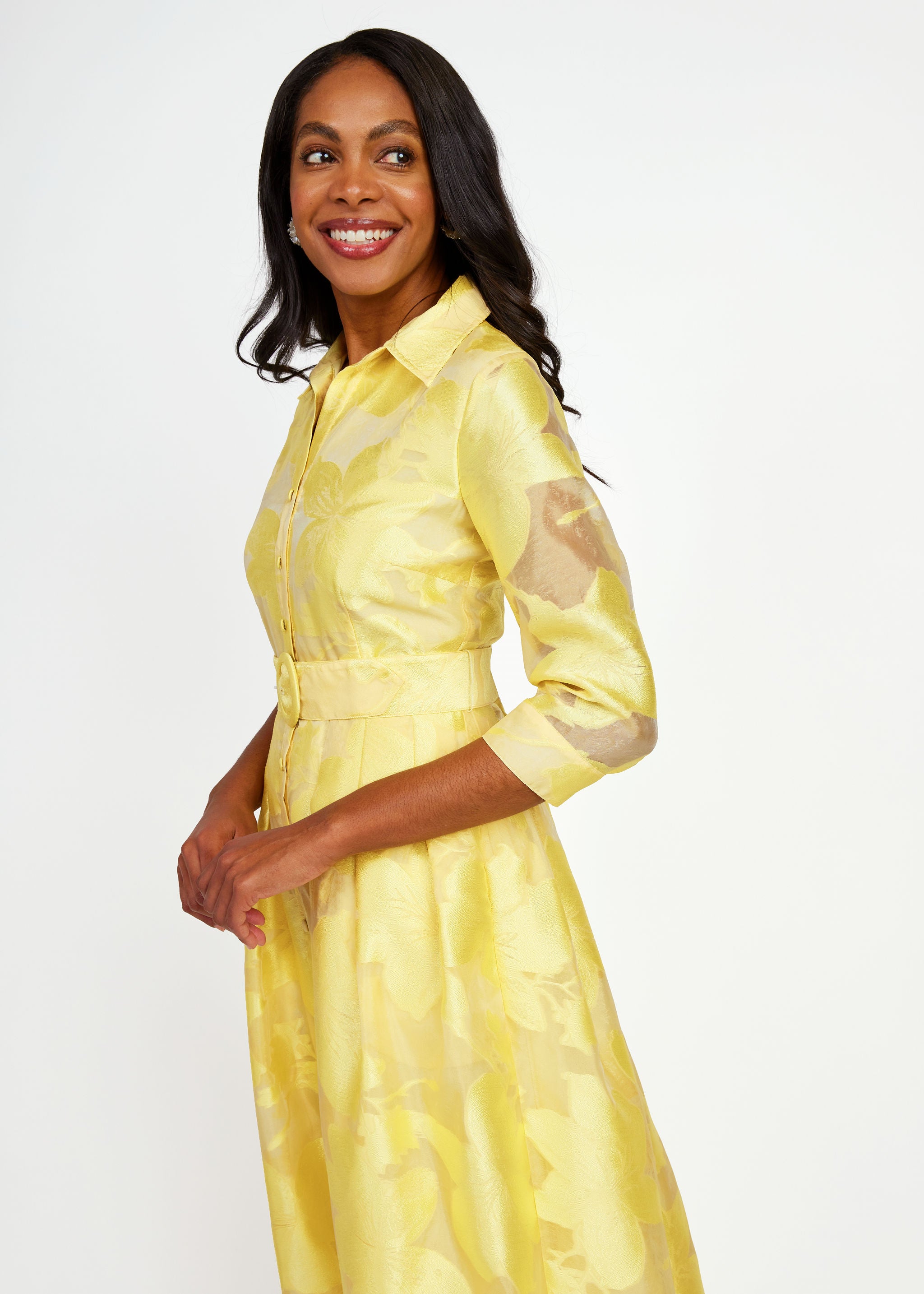 Cecilia Gown Yellow Azalea Organza
