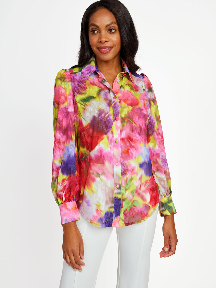 Ellen Blouse Art Bloom Chiffon