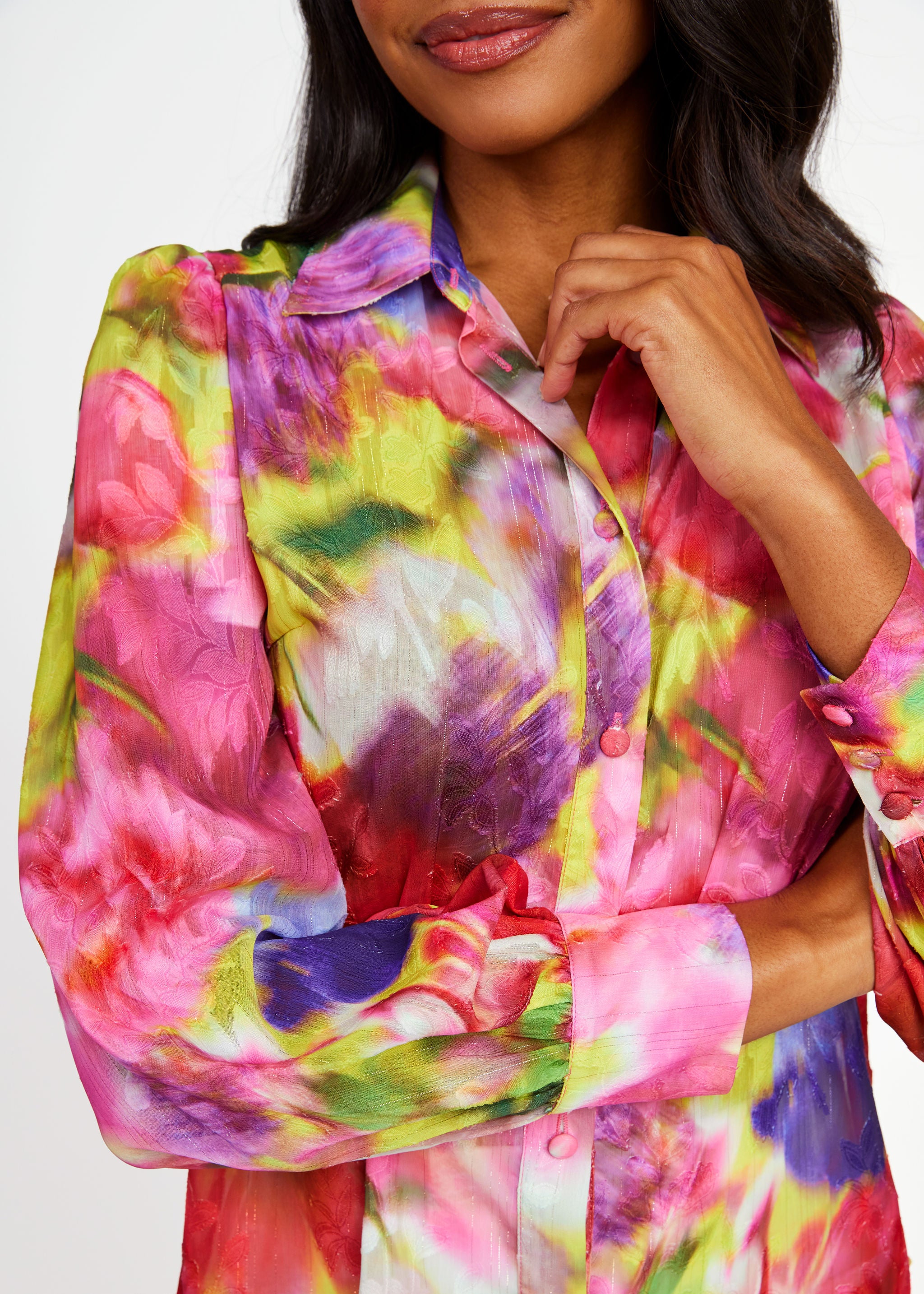 Ellen Blouse Art Bloom Chiffon