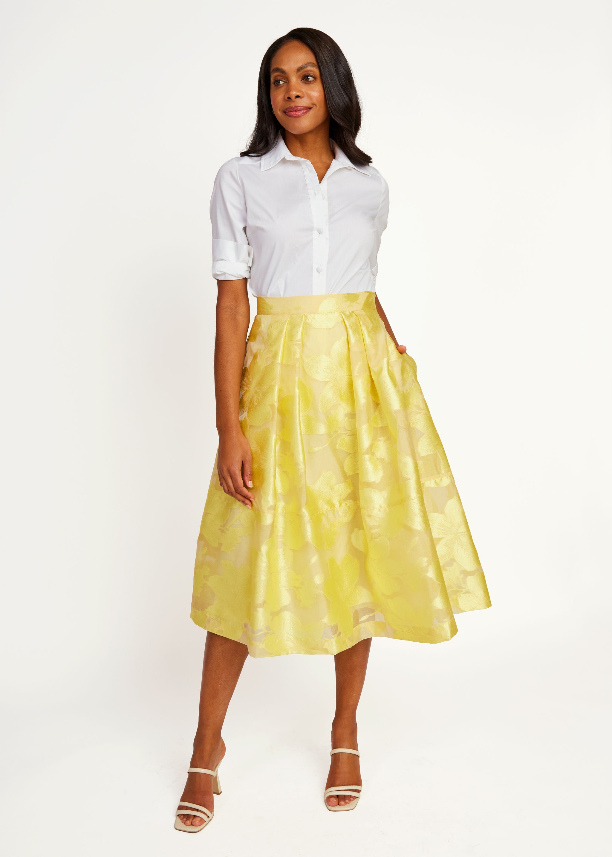 Catherine Skirt Yellow Azalea Organza