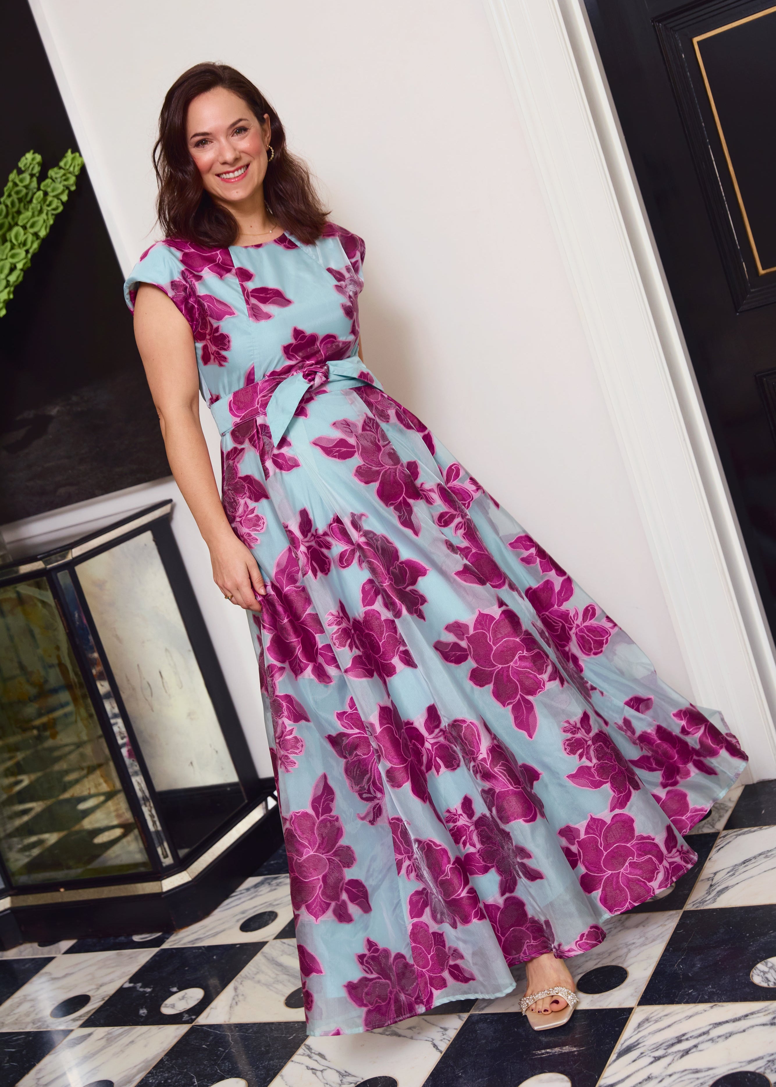 Olivia Gown Berry Peony Organza