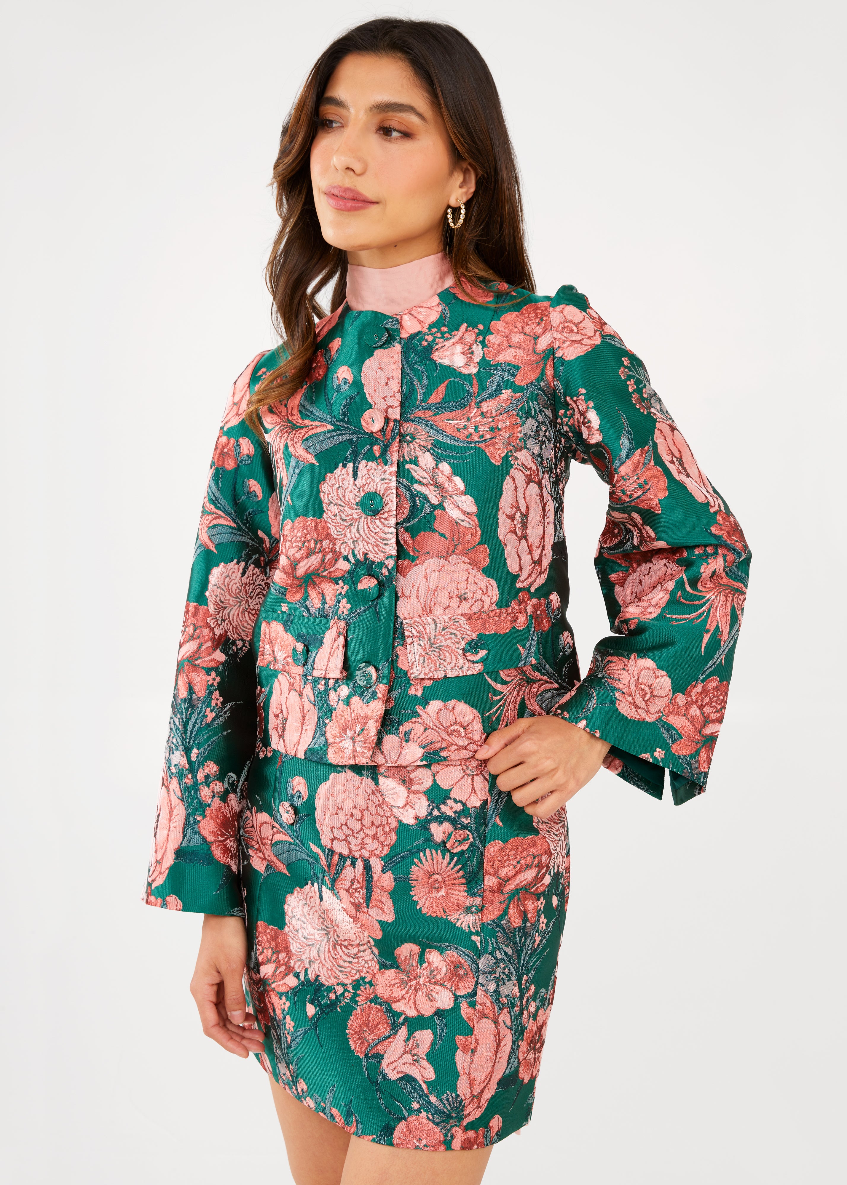 【Acka.】flower jacquard jacket Acka.】flower jacquard jacket