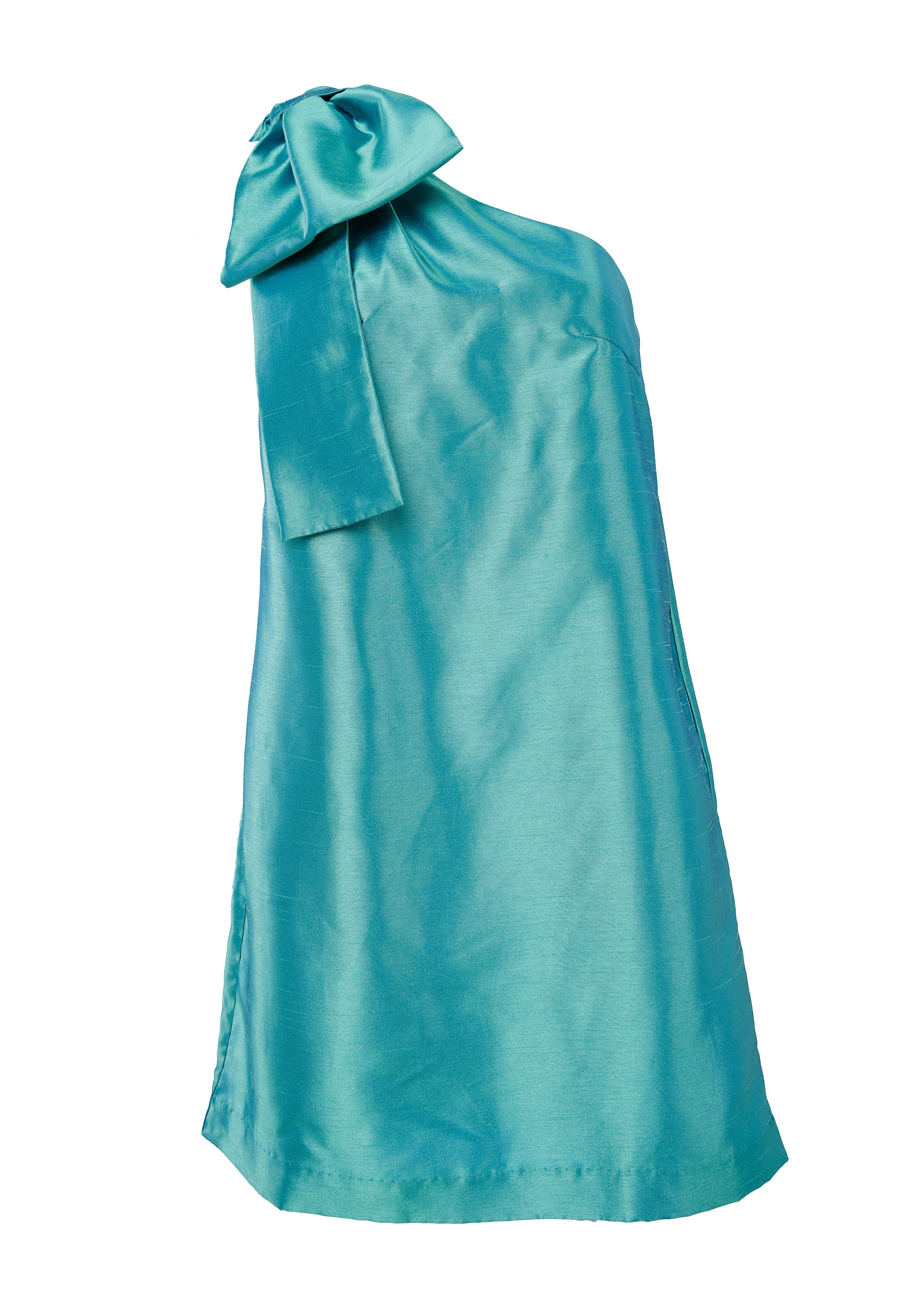 Cassie Dress Teal Dupioni