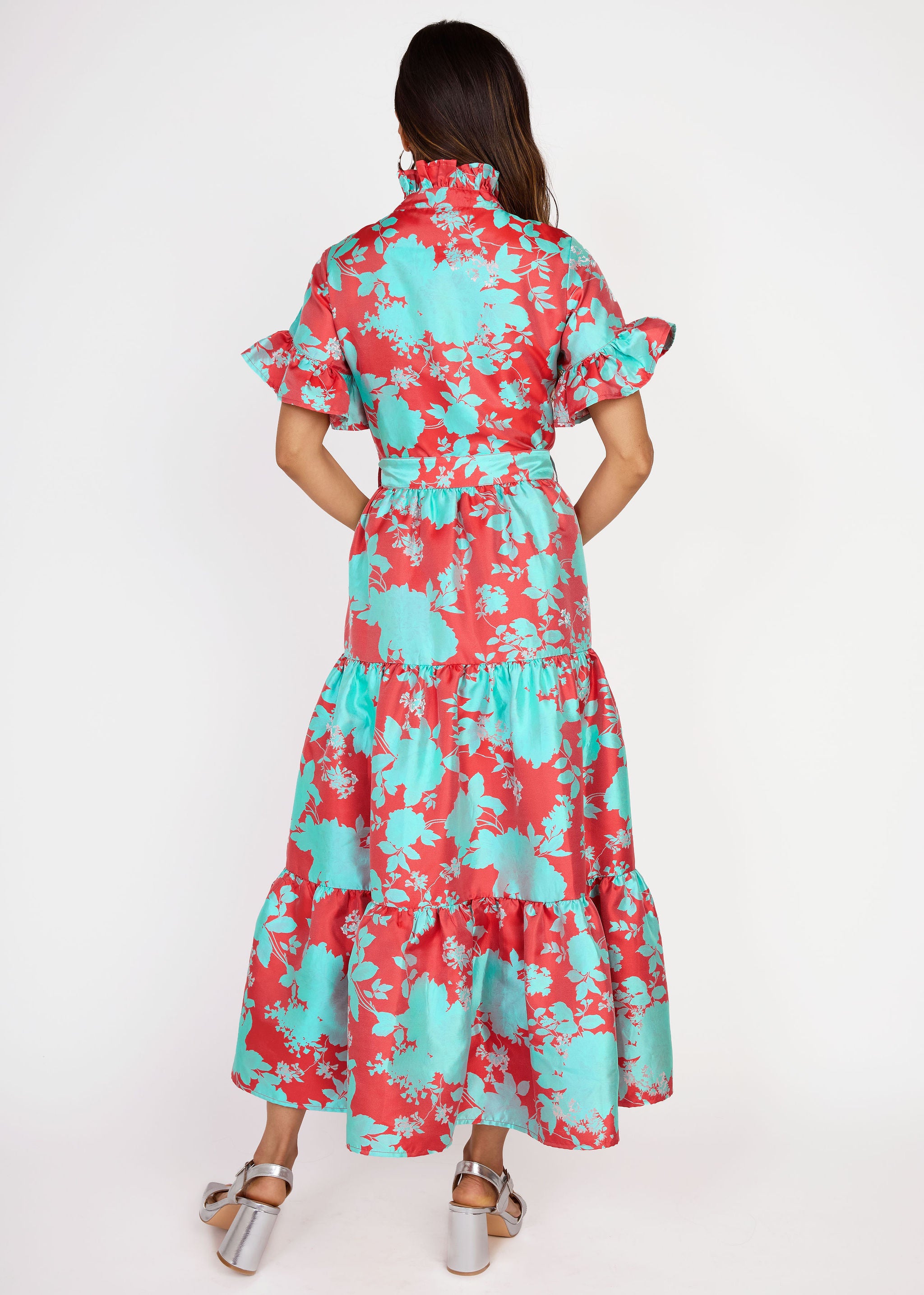 Sadie Maxi Dress Red Briar Bloom Jacquard