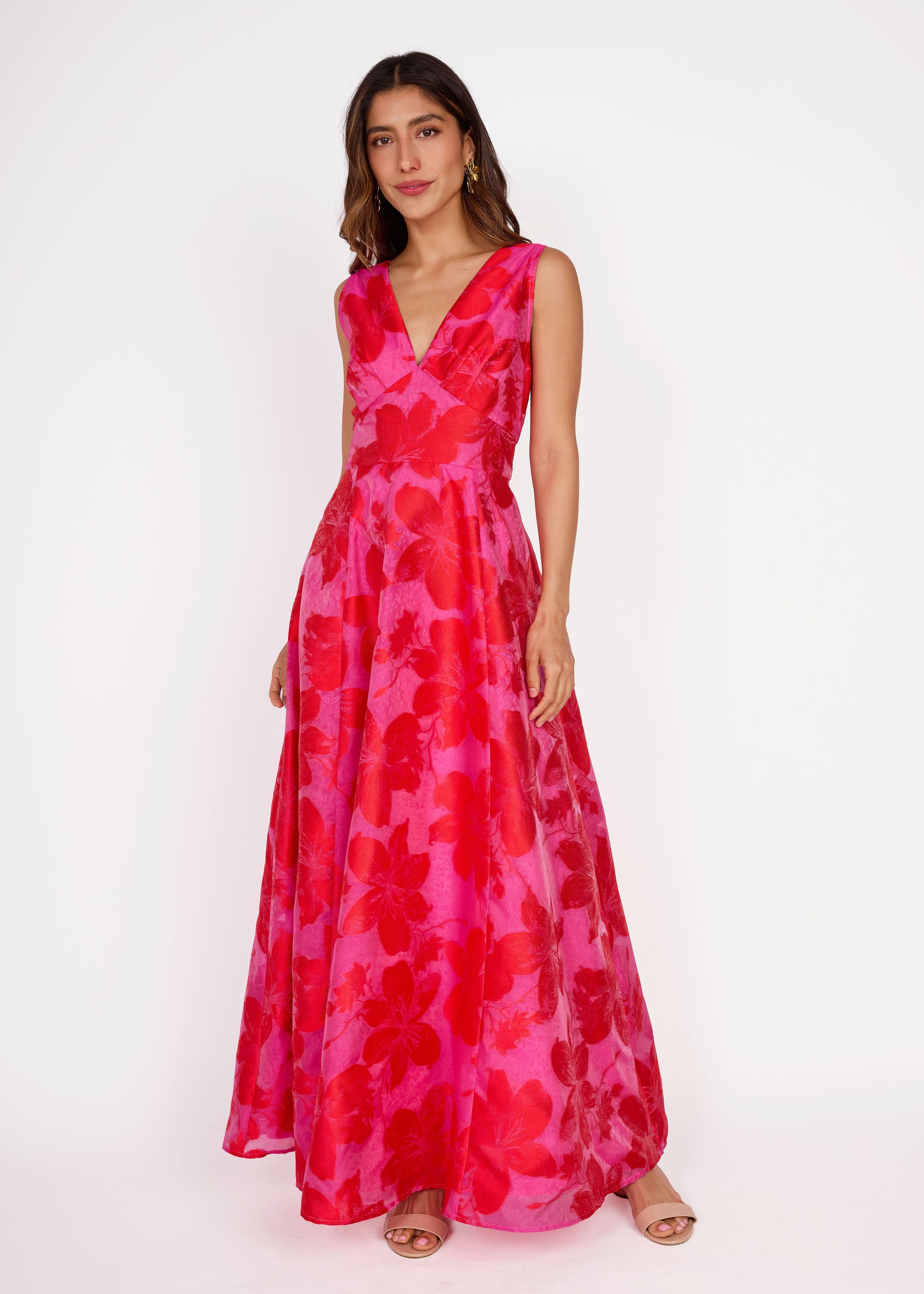 Martha Dress Red Azalea Organza