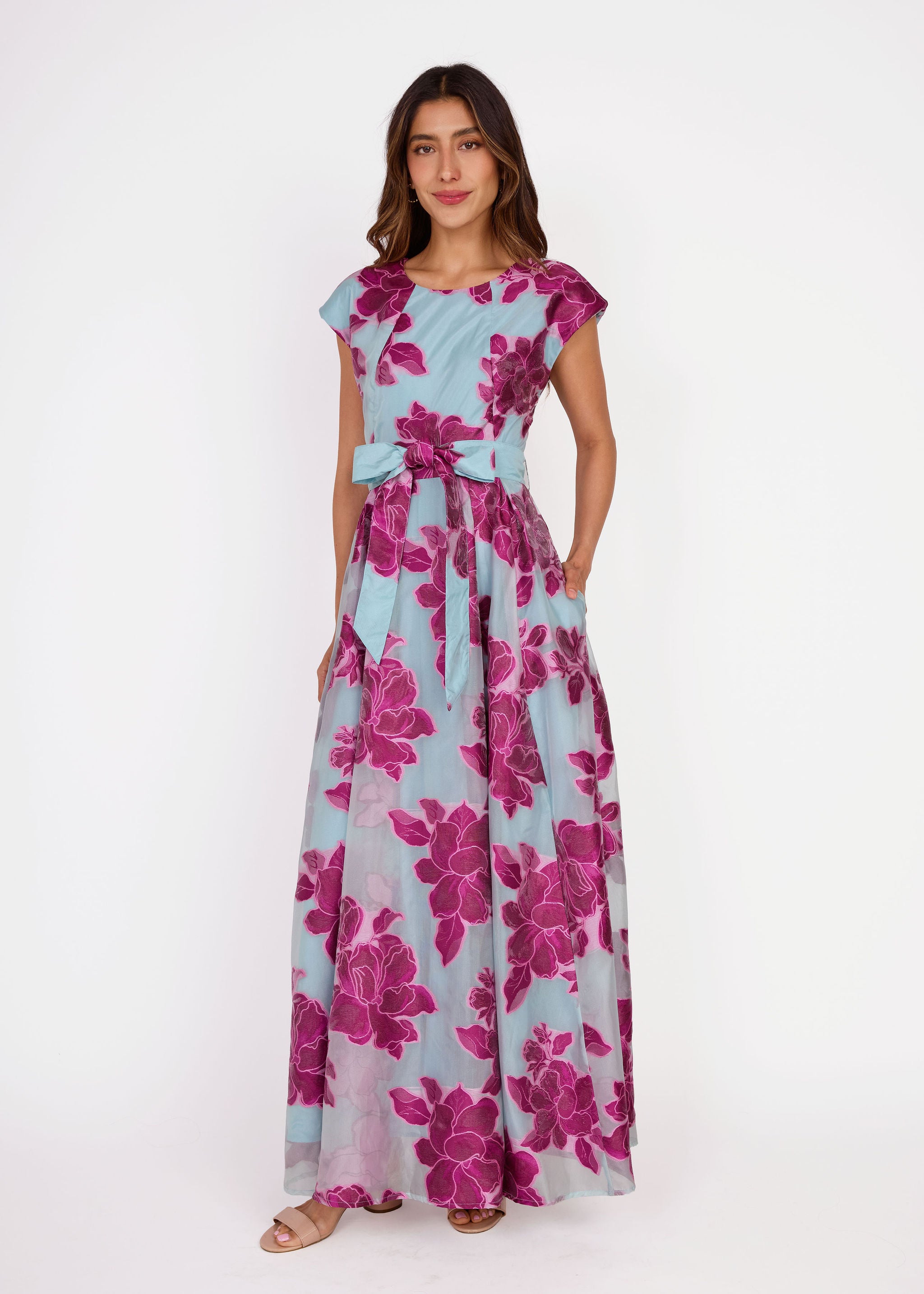 Olivia Gown Berry Peony Organza