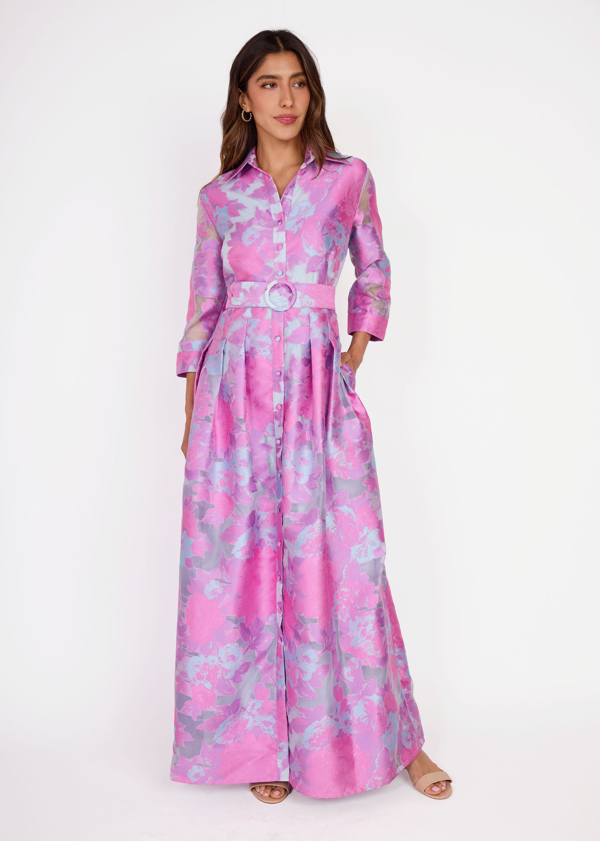 Cecilia Gown Pink Sky Gardenia Organza