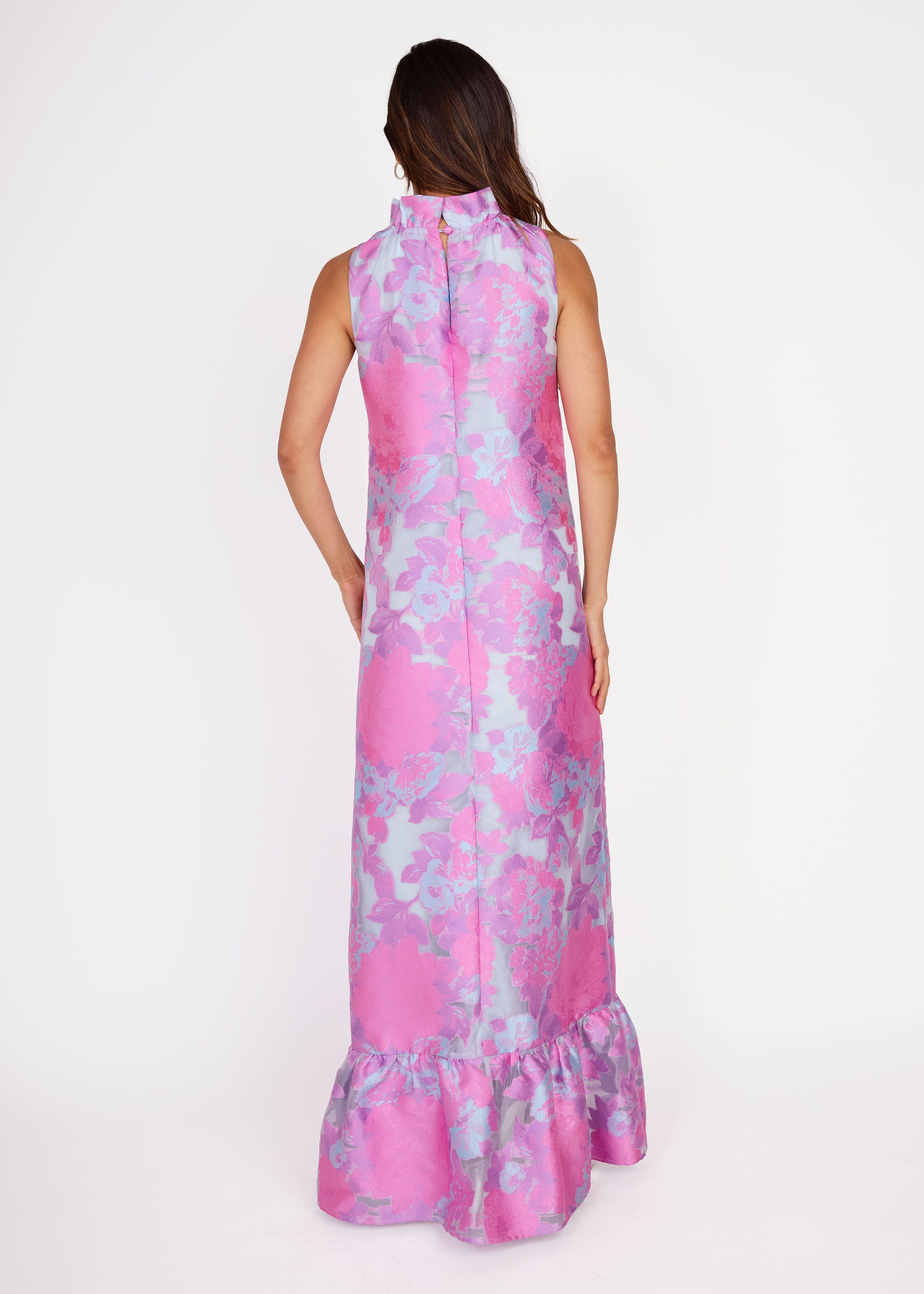 Camille Gown Pink Sky Gardenia Organza