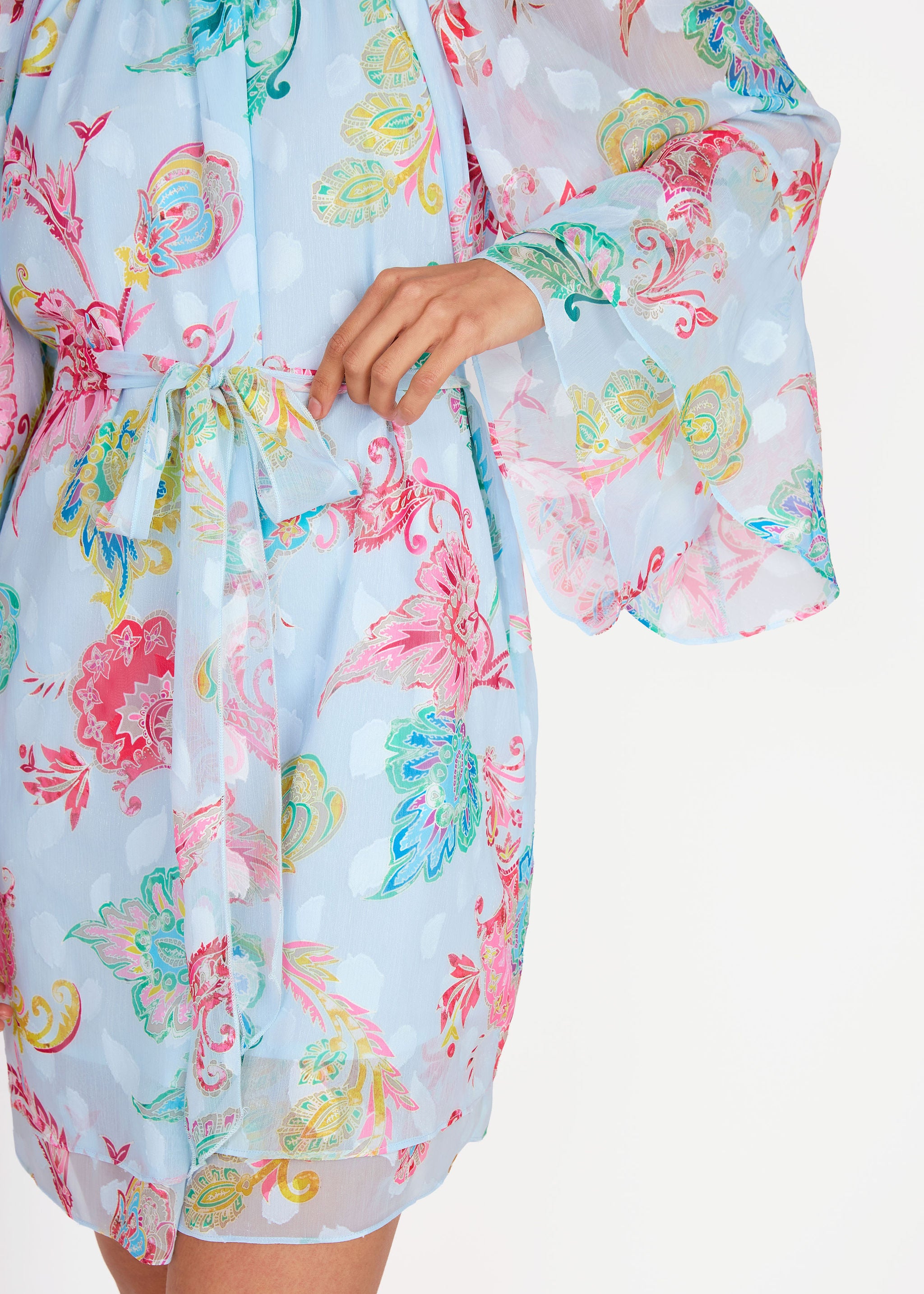 Sophia Dress Sky Blue Paisley Chiffon