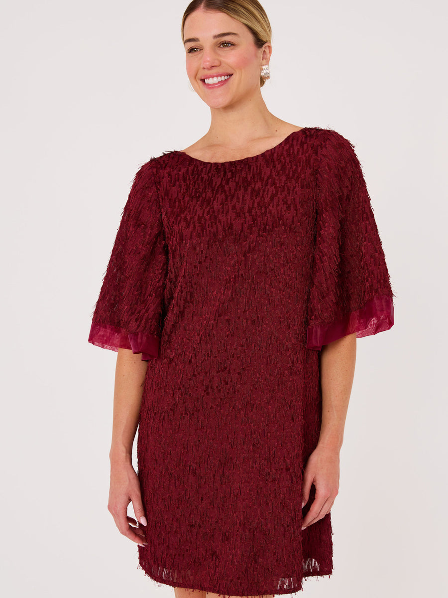 Blythe Dress Plum Fringe Chiffon