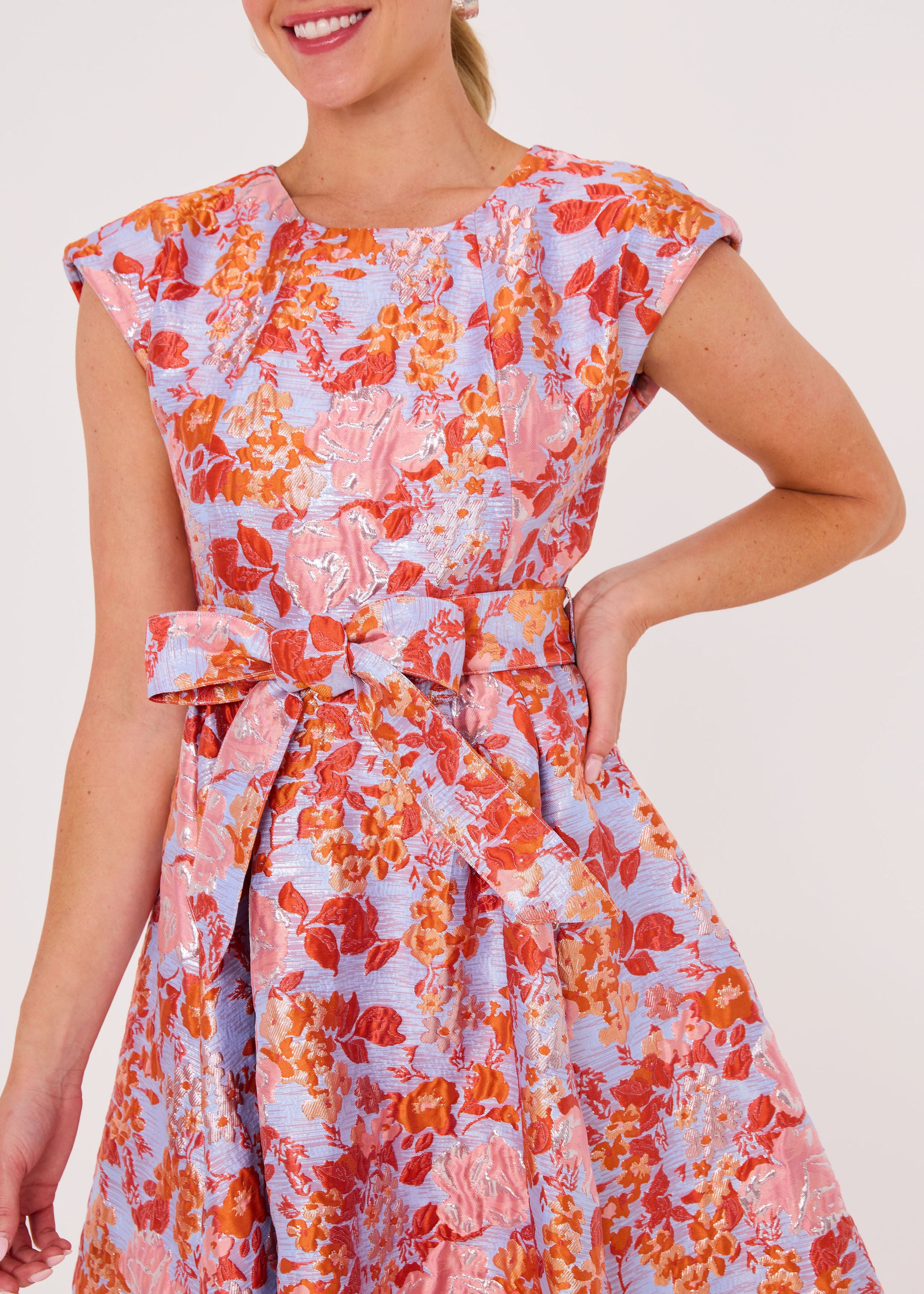 Olivia Gown Coral Garden Jacquard