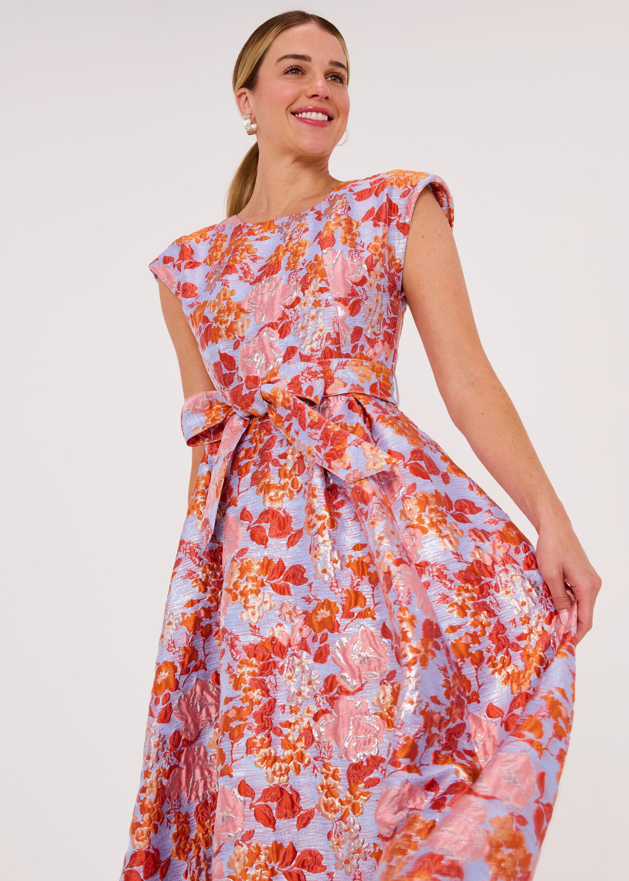 Olivia Gown Coral Garden Jacquard