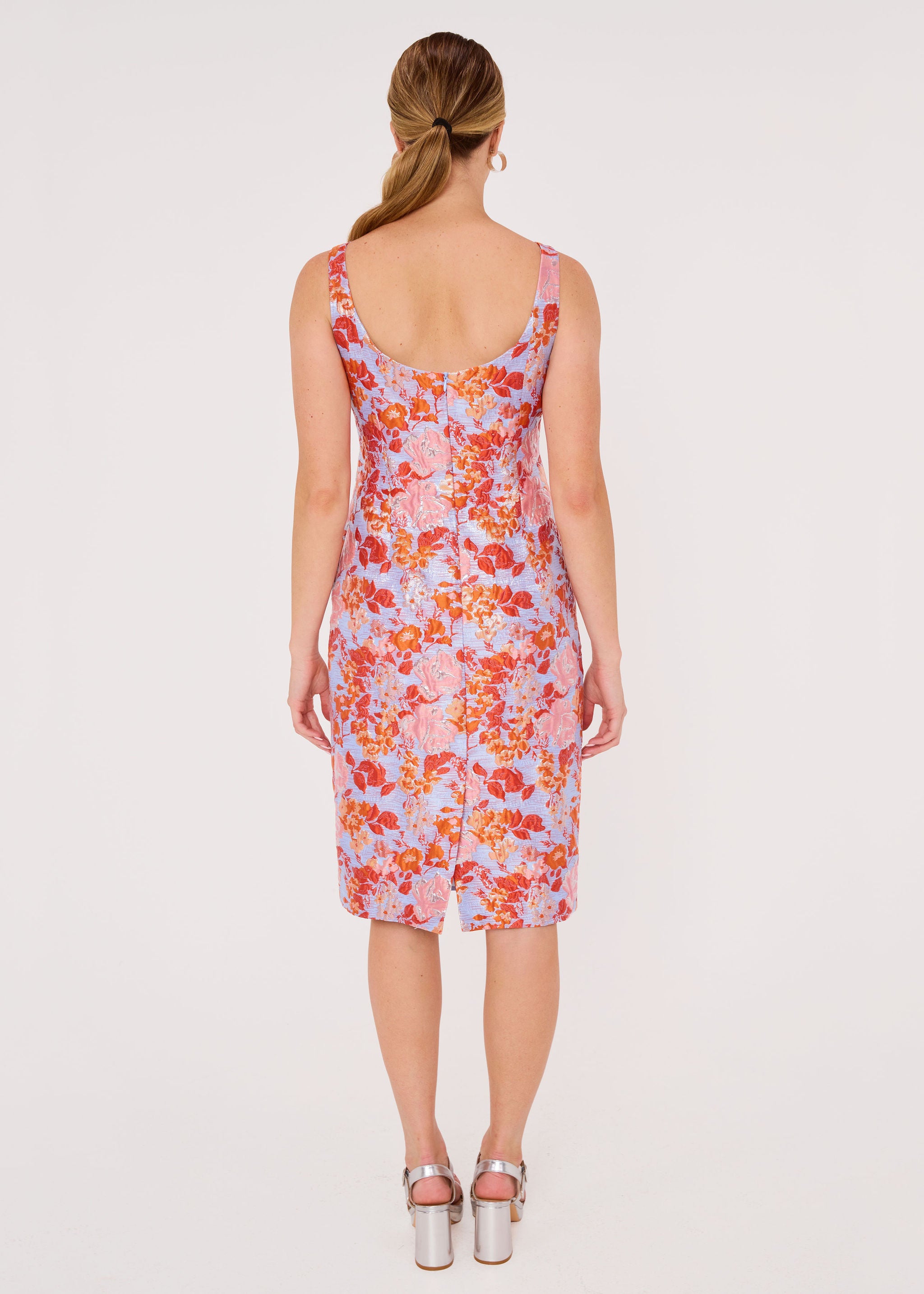 Clara Dress Coral Garden Jacquard