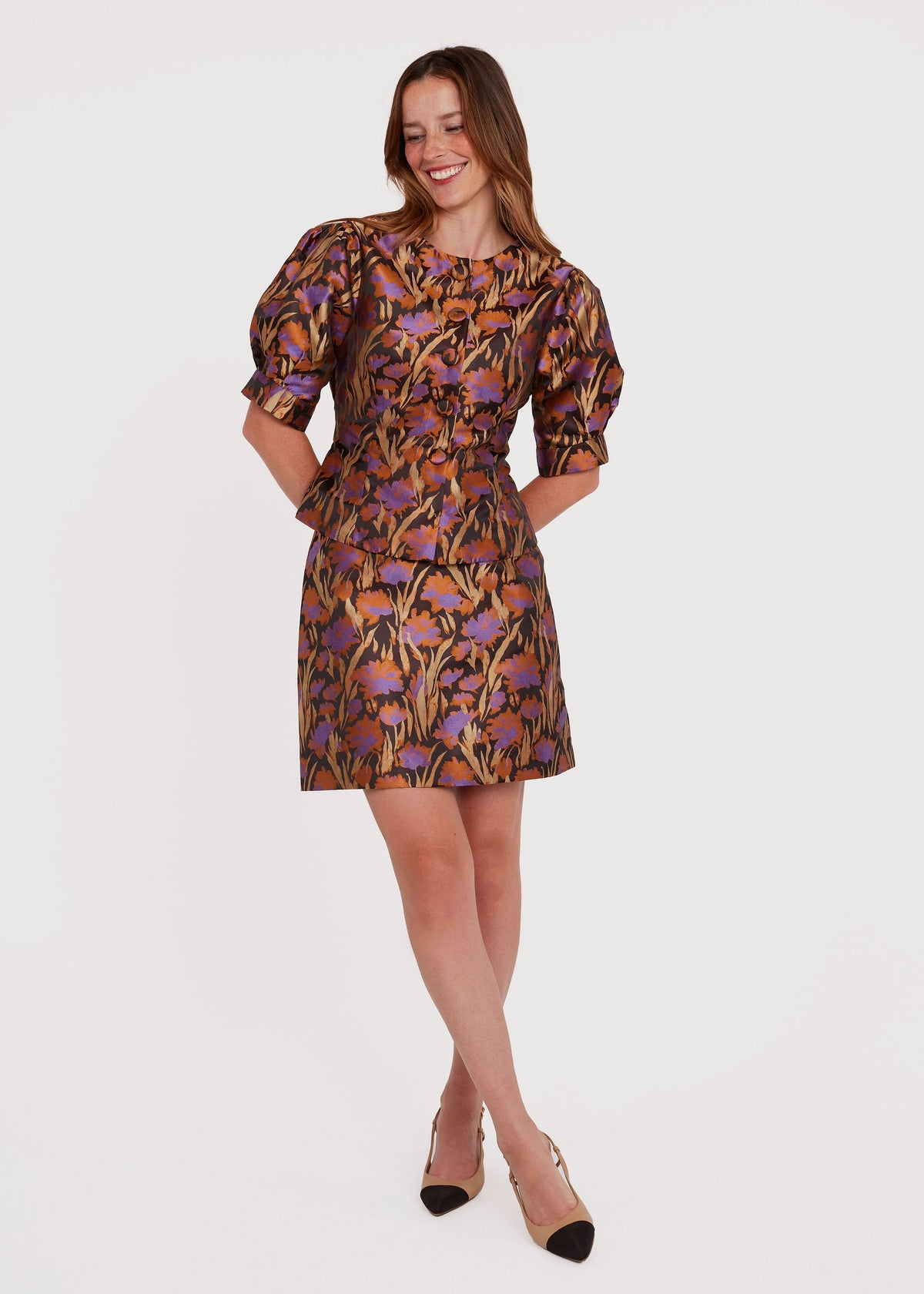 Cleo Top Safari Silhouette Jacquard