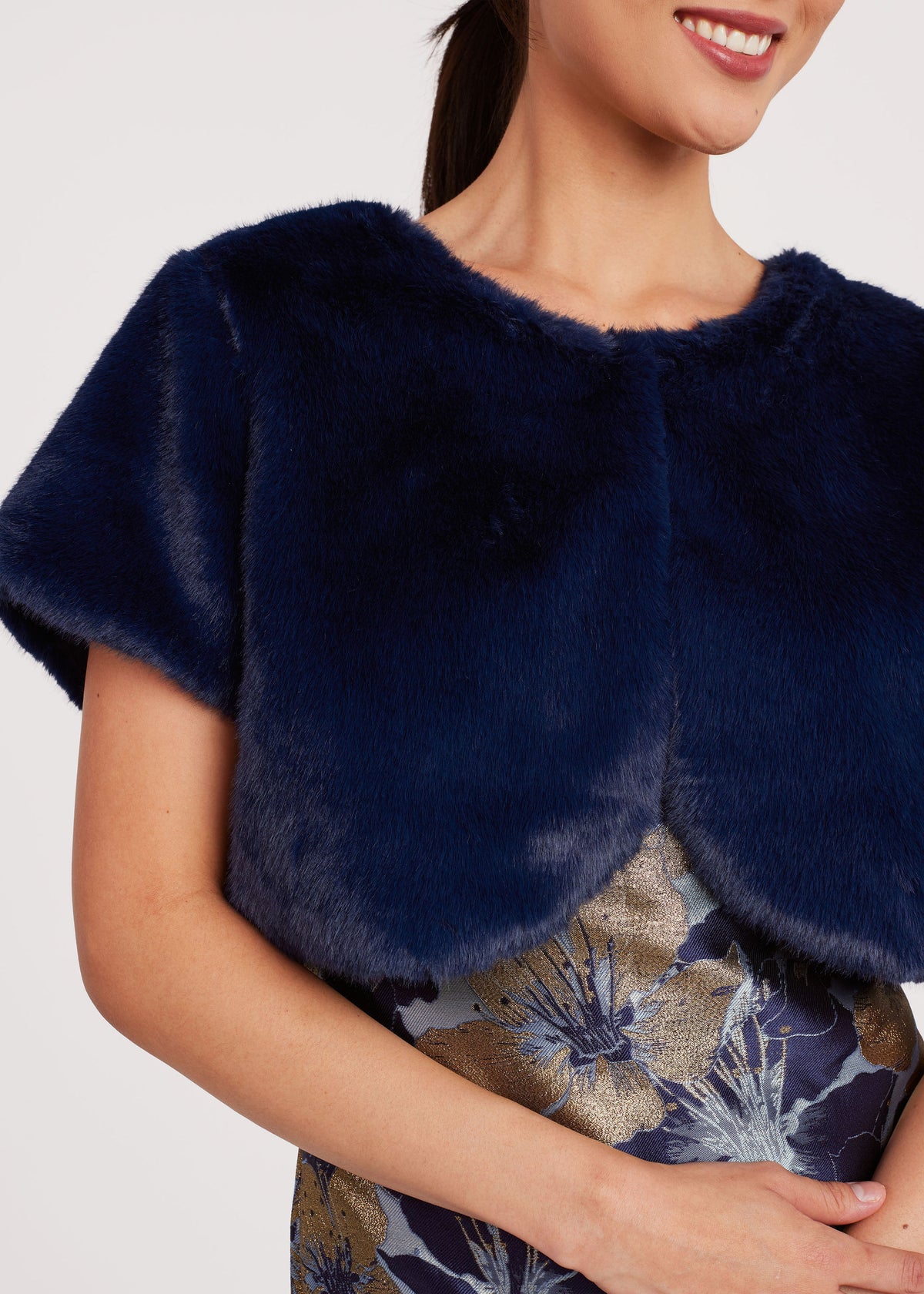 Jane Bolero Navy Faux Fur